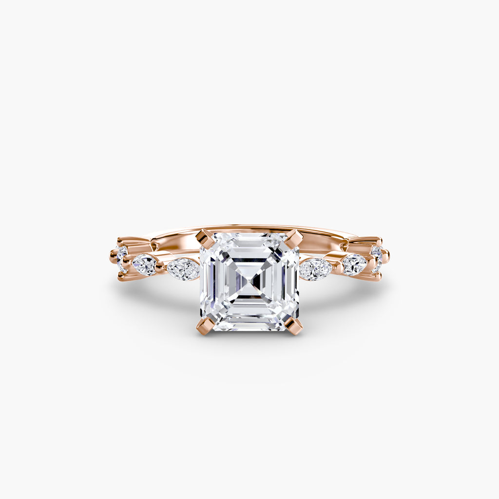 Anello solitario con pavé eternity — montatura, 2,5 mm