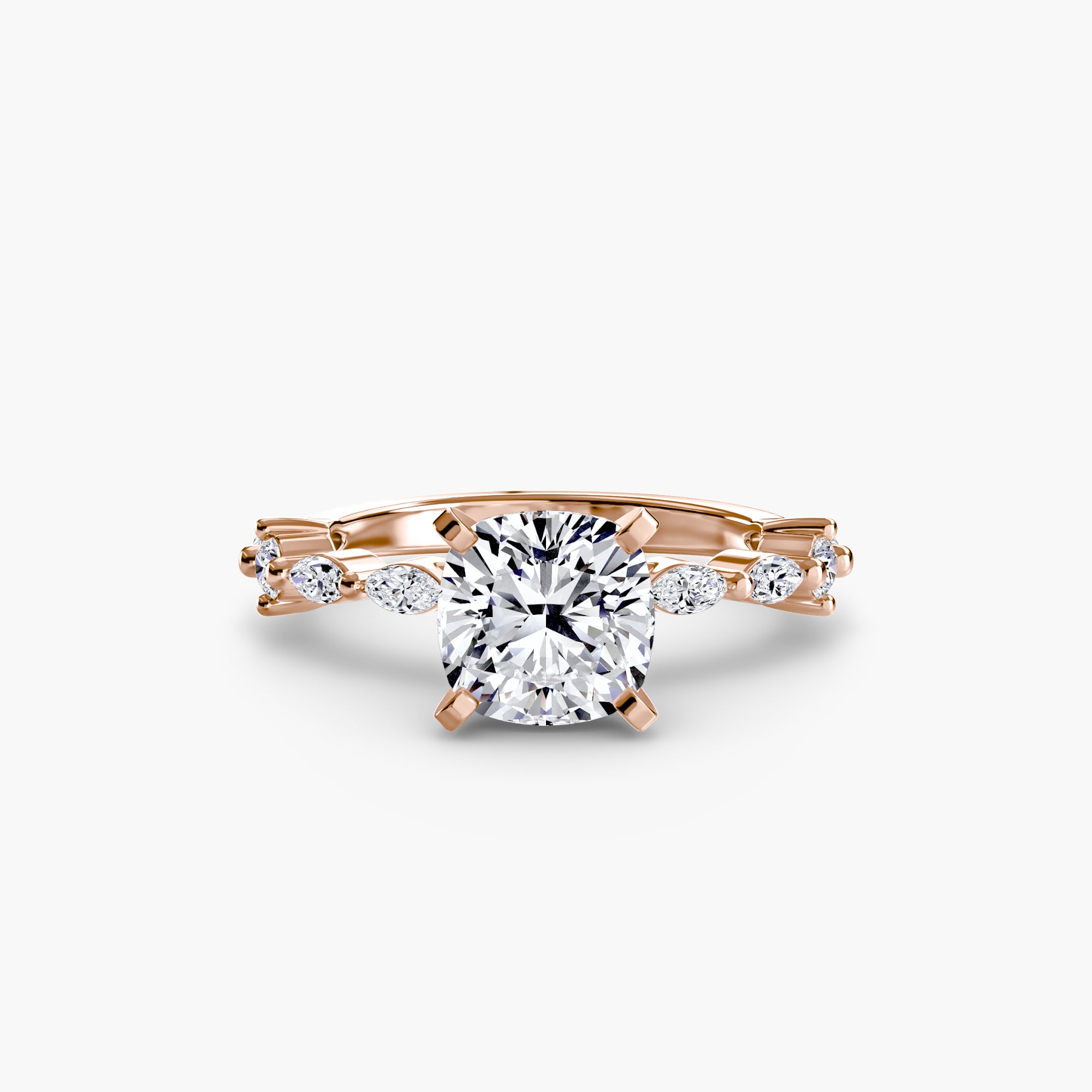Anello solitario con pavé eternity — montatura, 2,5 mm