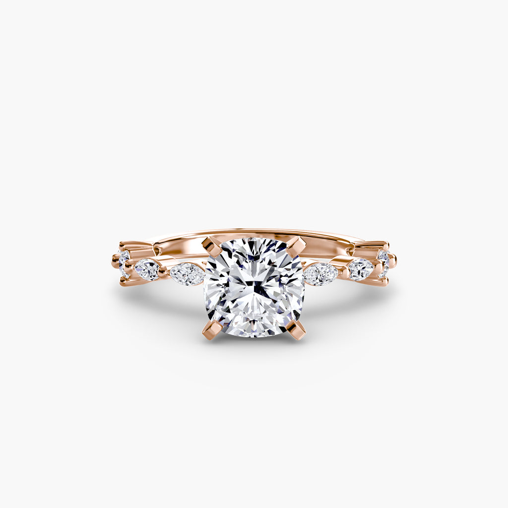 Anello solitario con pavé eternity — montatura, 2,5 mm