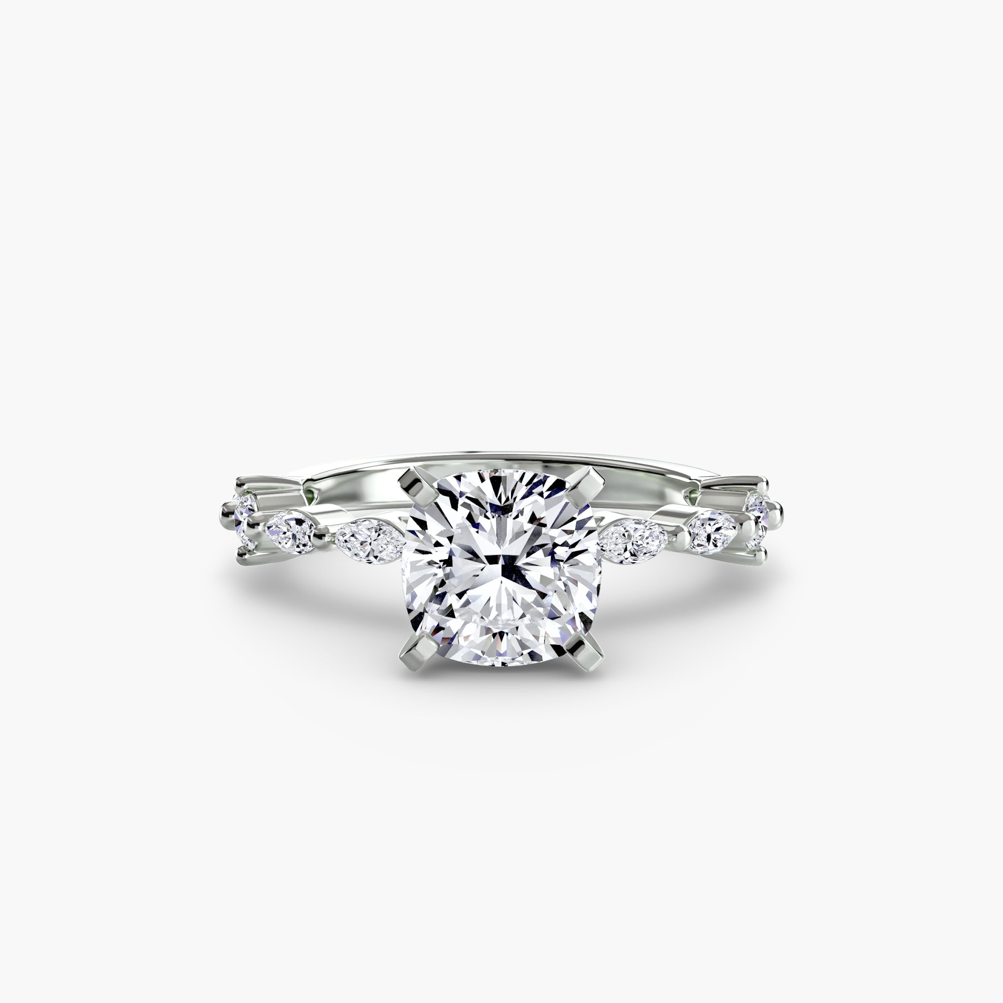 Anello solitario con pavé eternity — montatura, 2,5 mm