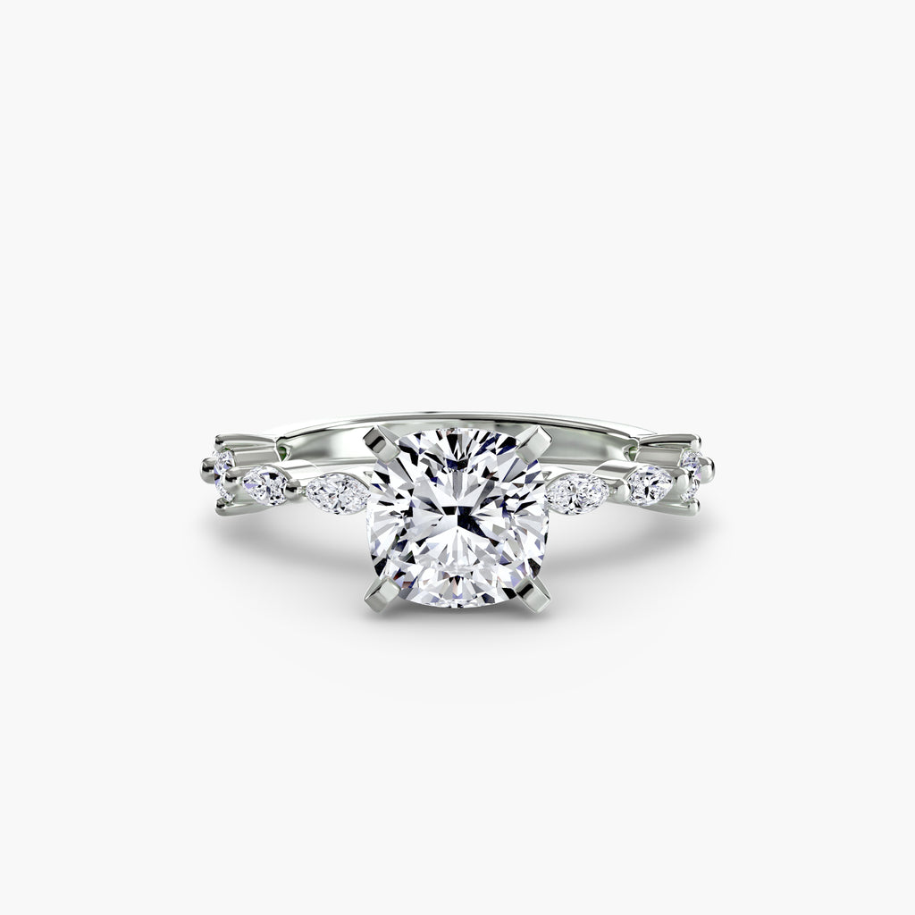 Anello solitario con pavé eternity — montatura, 2,5 mm