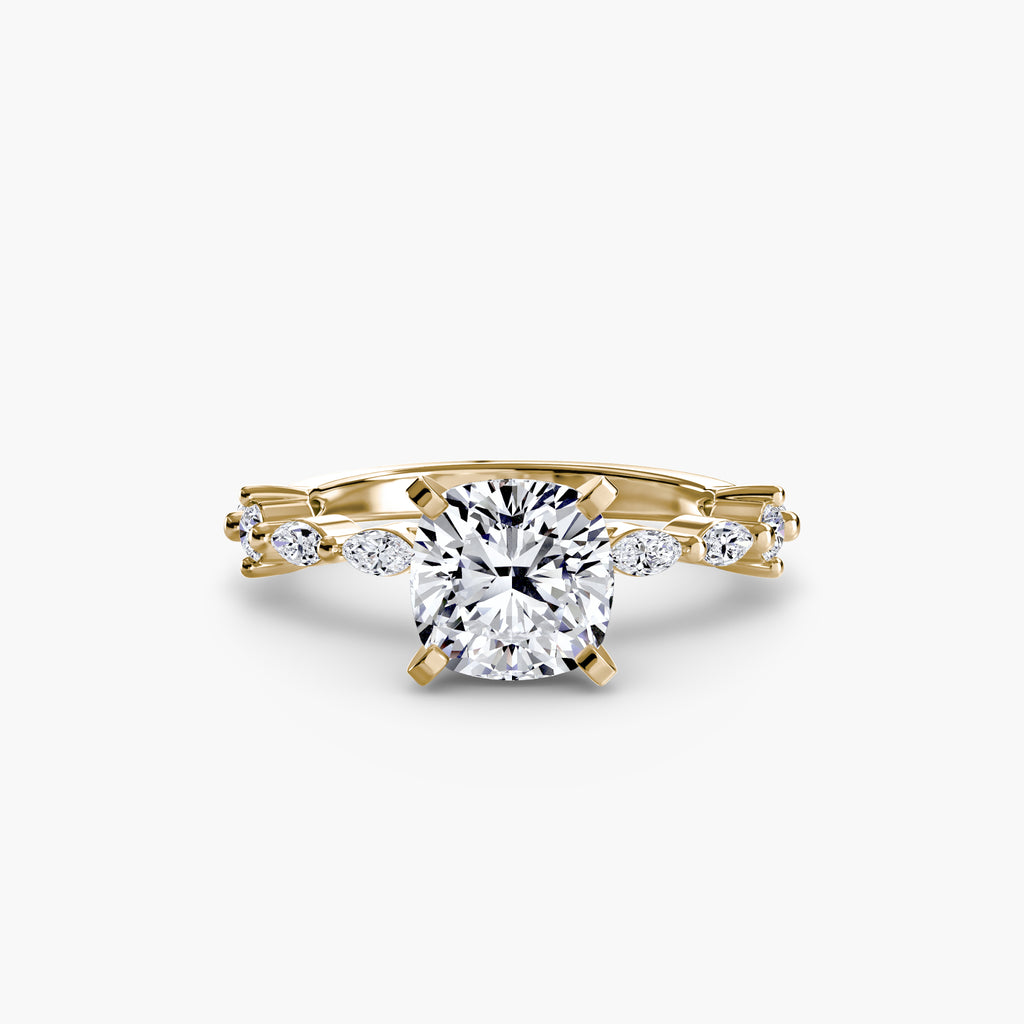 Anello solitario con pavé eternity — montatura, 2,5 mm