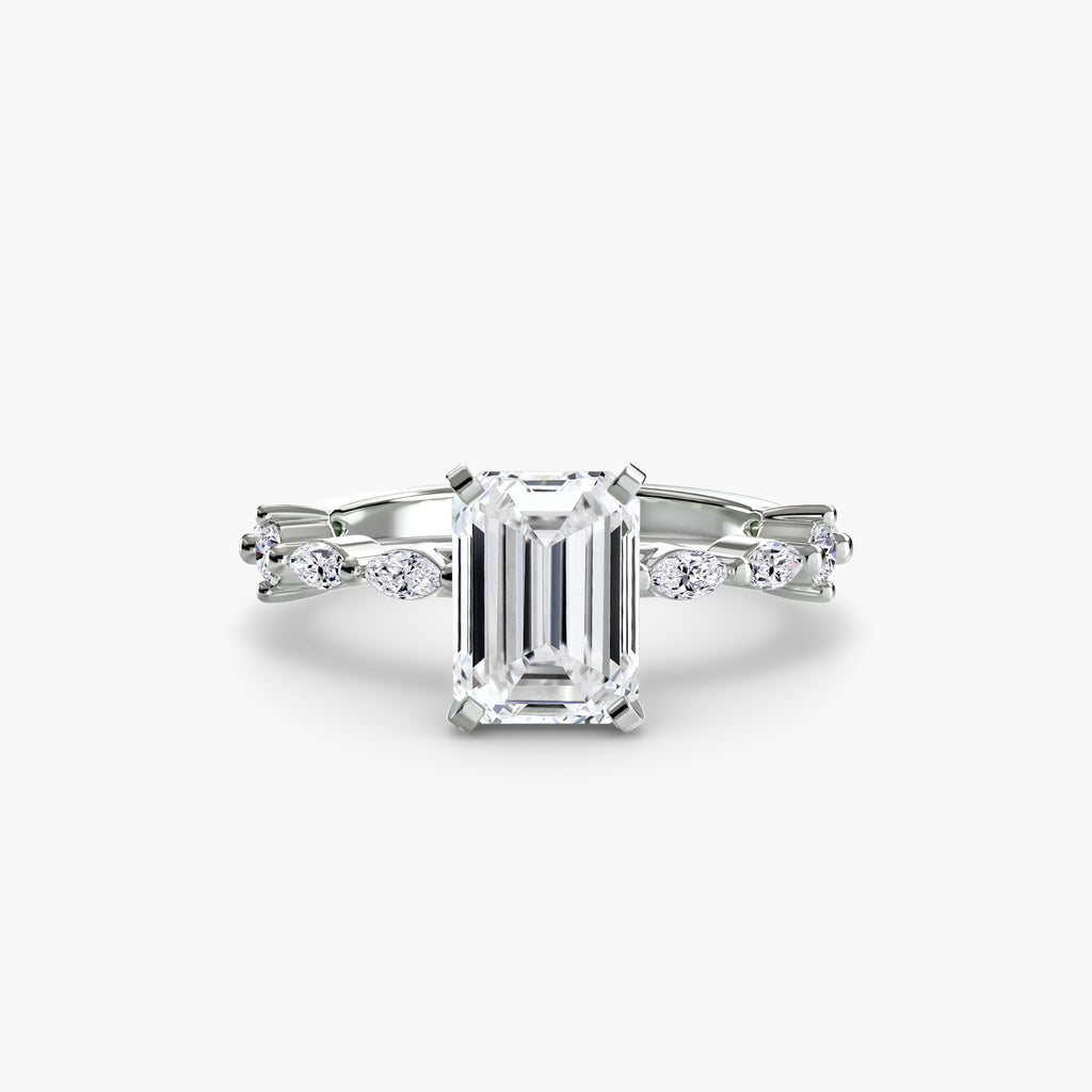 Anello solitario con pavé eternity — montatura, 2,5 mm