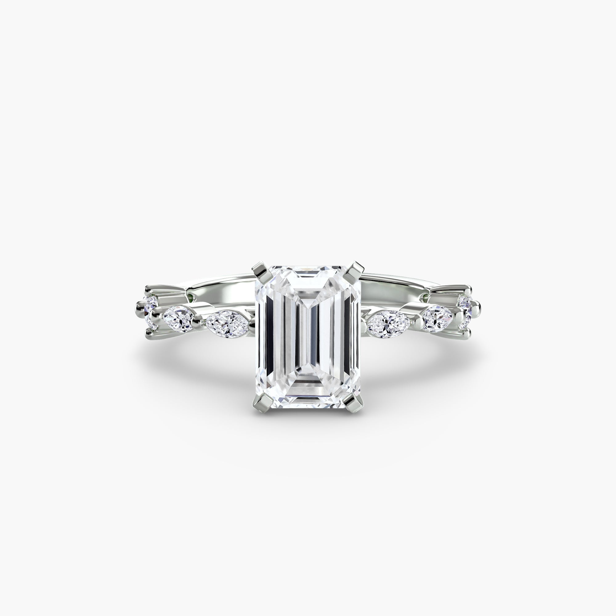 Anello solitario con pavé eternity — montatura, 2,5 mm