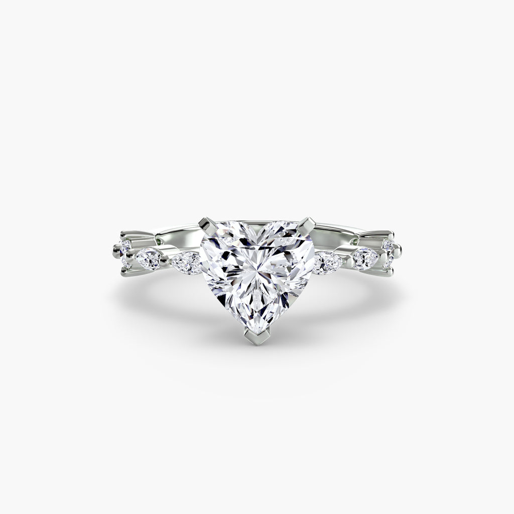 Anello solitario con pavé eternity — montatura, 2,5 mm