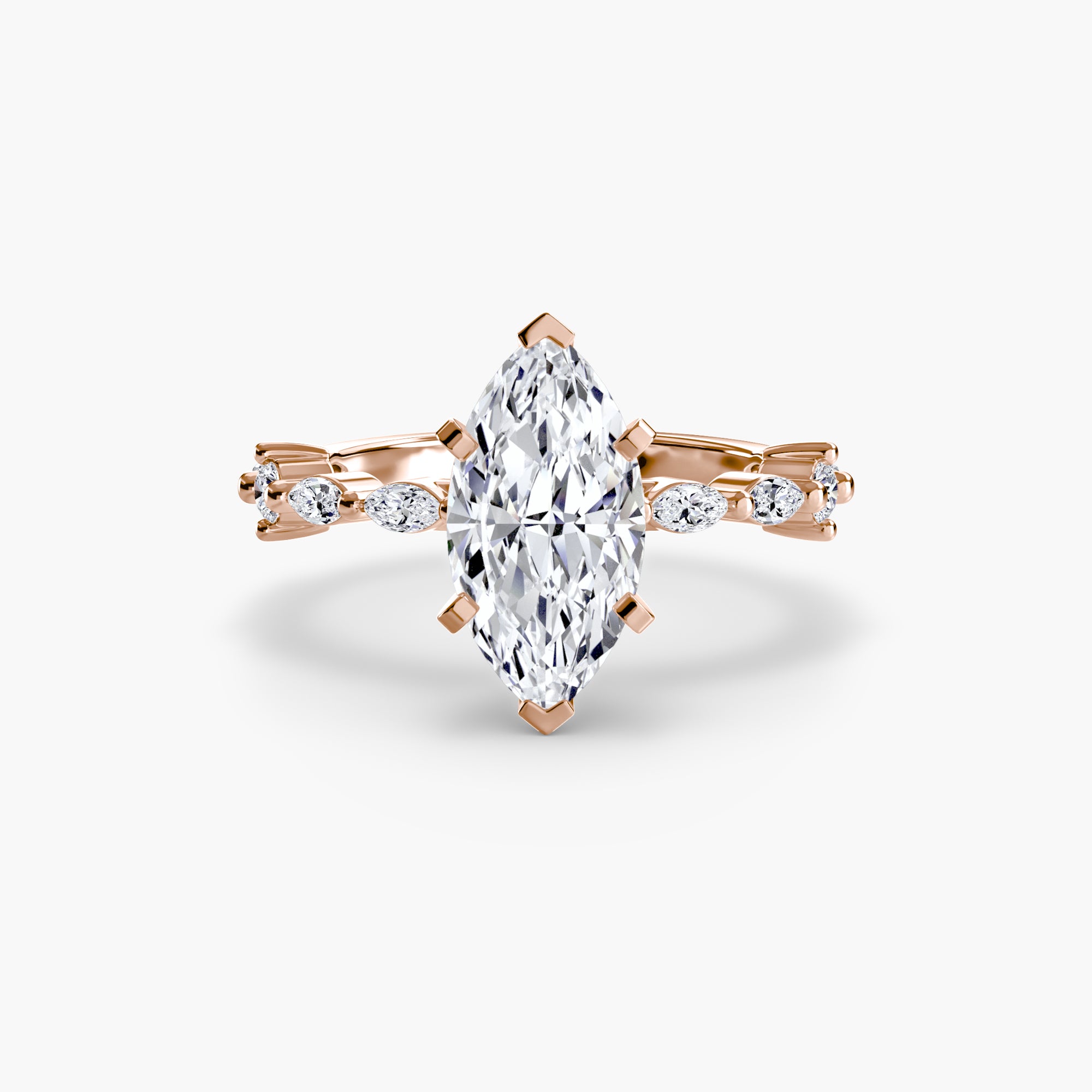 Anello solitario con pavé eternity — montatura, 2,5 mm