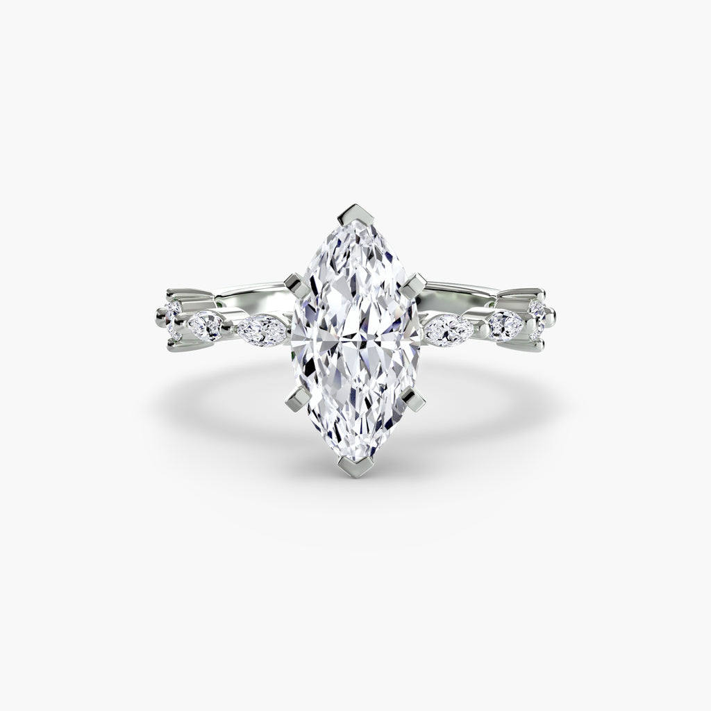 Anello solitario con pavé eternity — montatura, 2,5 mm