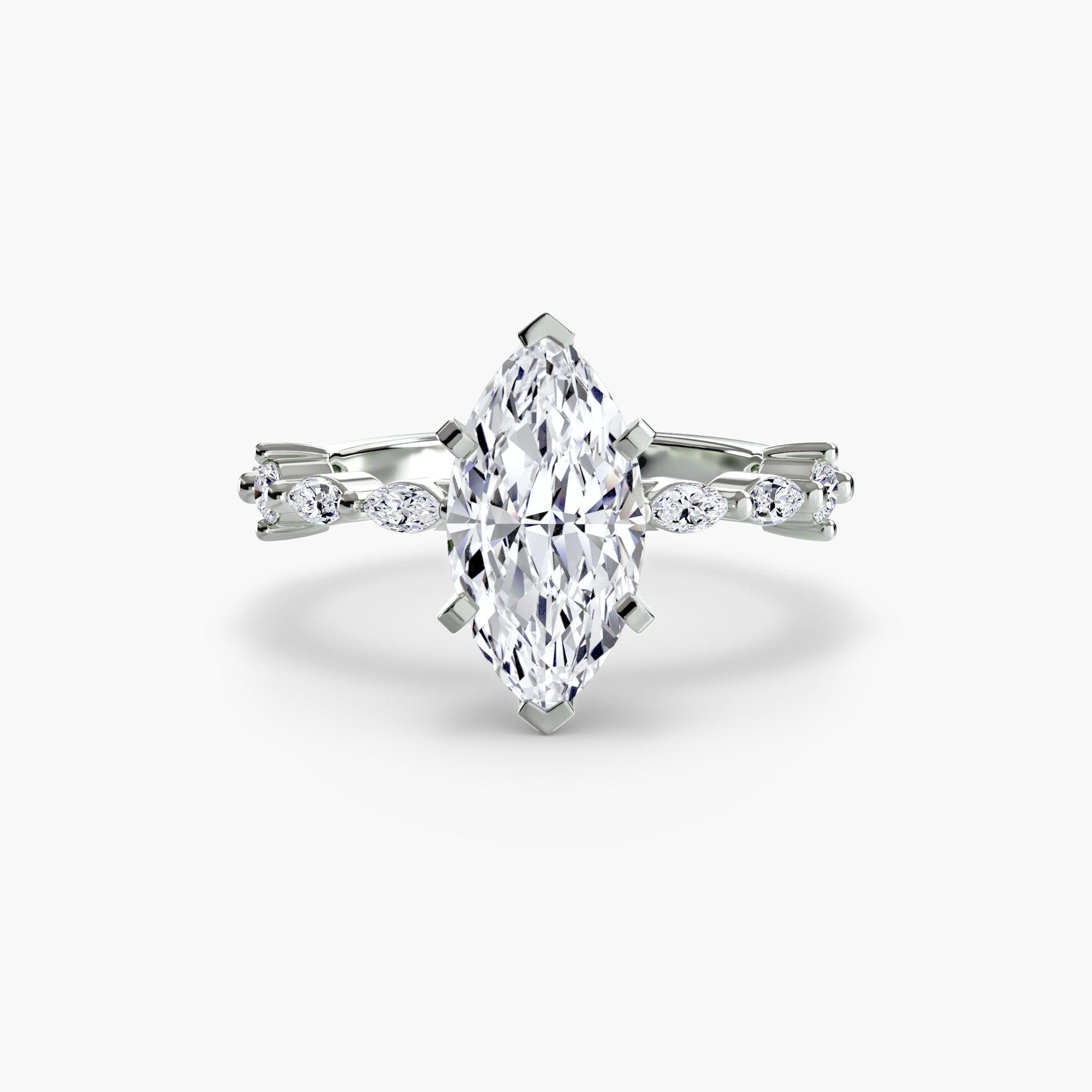 Anello solitario con pavé eternity — montatura, 2,5 mm
