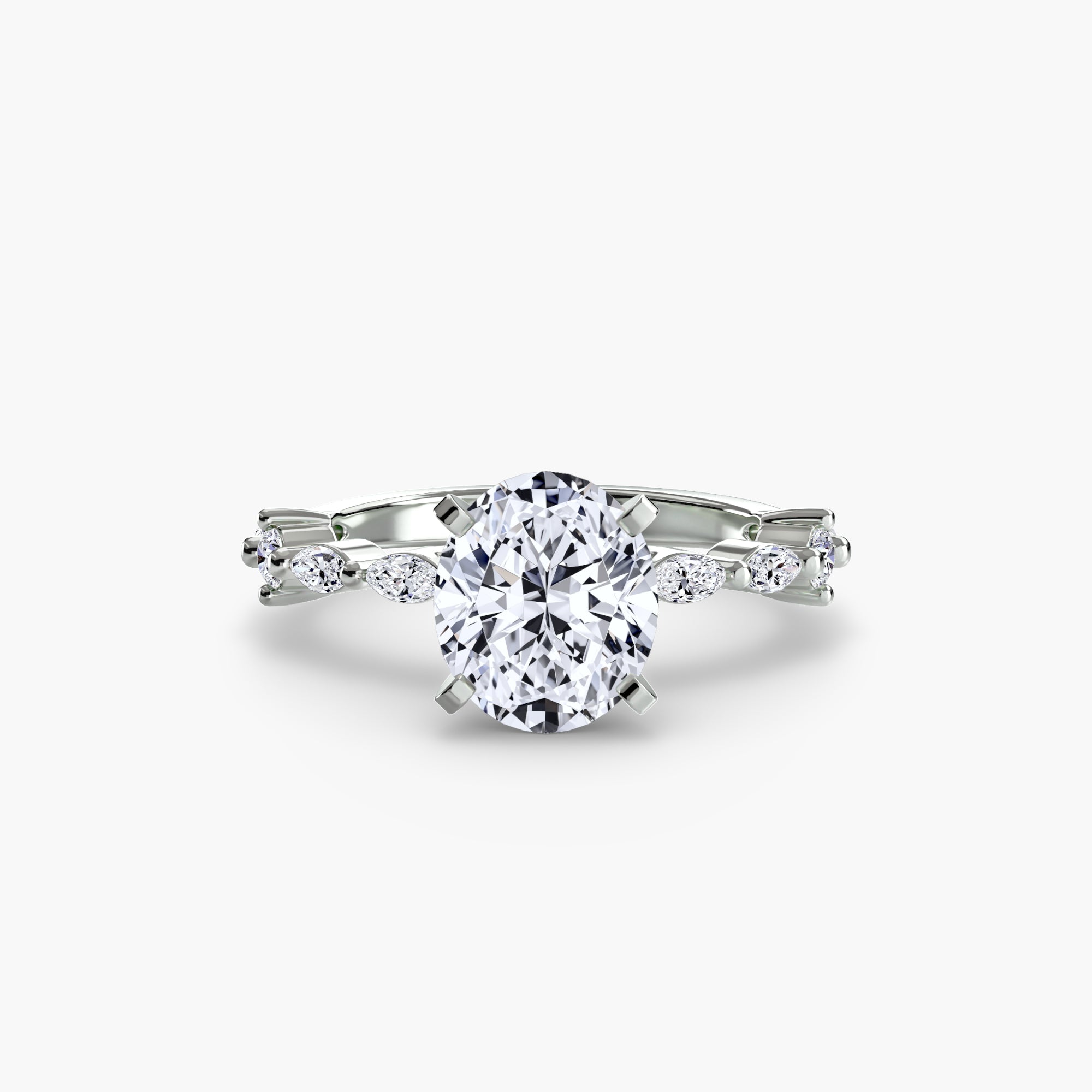 Anello solitario con pavé eternity — montatura, 2,5 mm