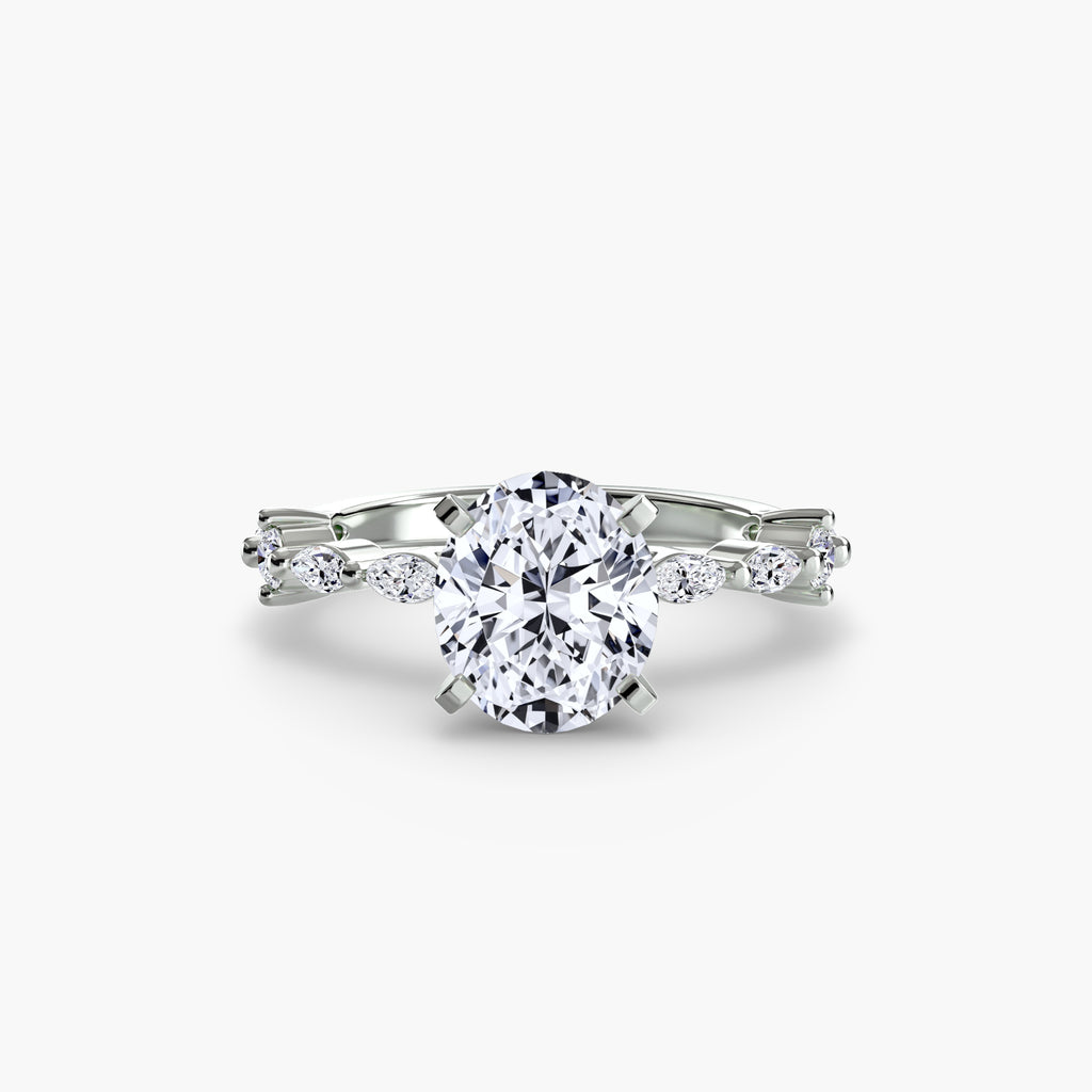 Anello solitario con pavé eternity — montatura, 2,5 mm