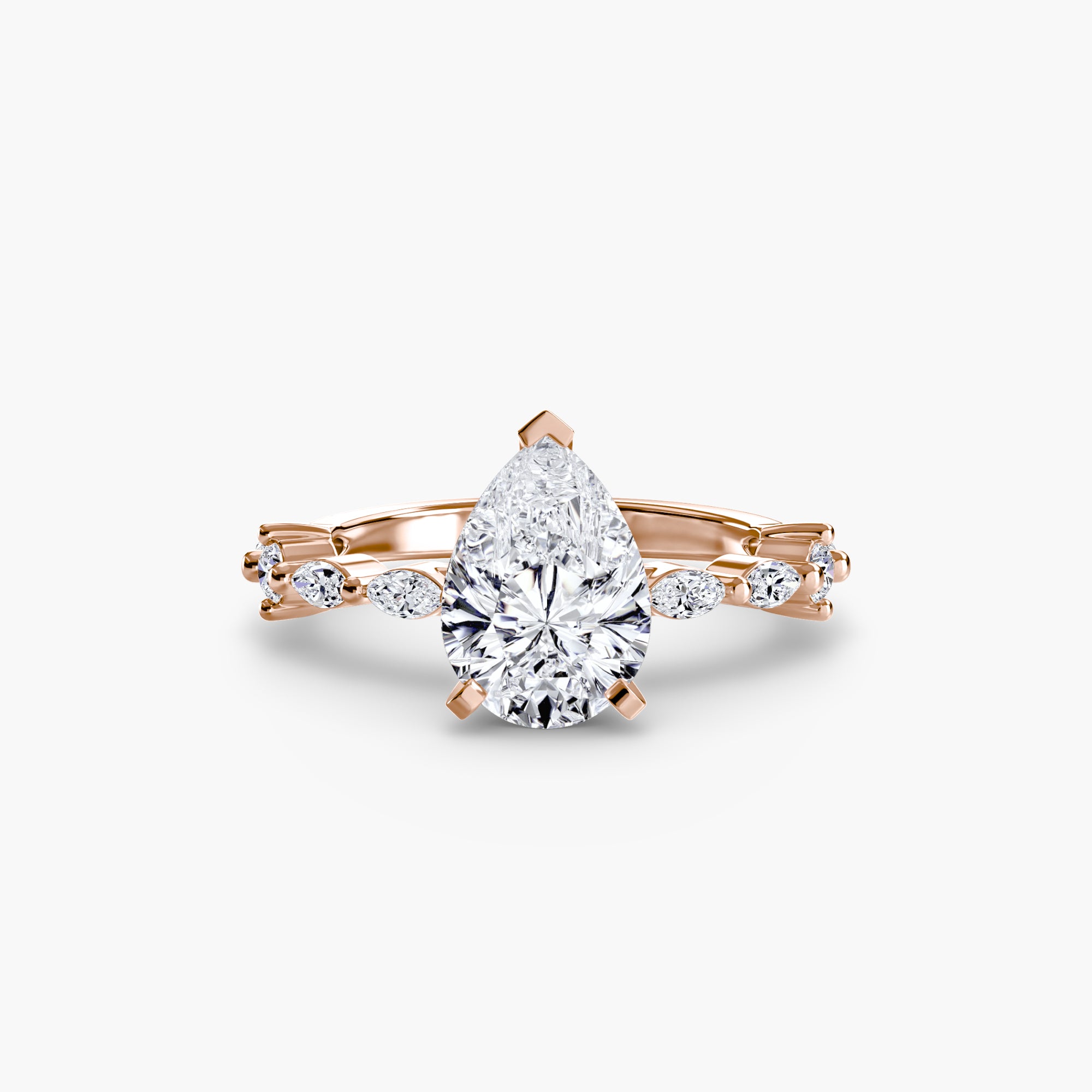 Anello solitario con pavé eternity — montatura, 2,5 mm