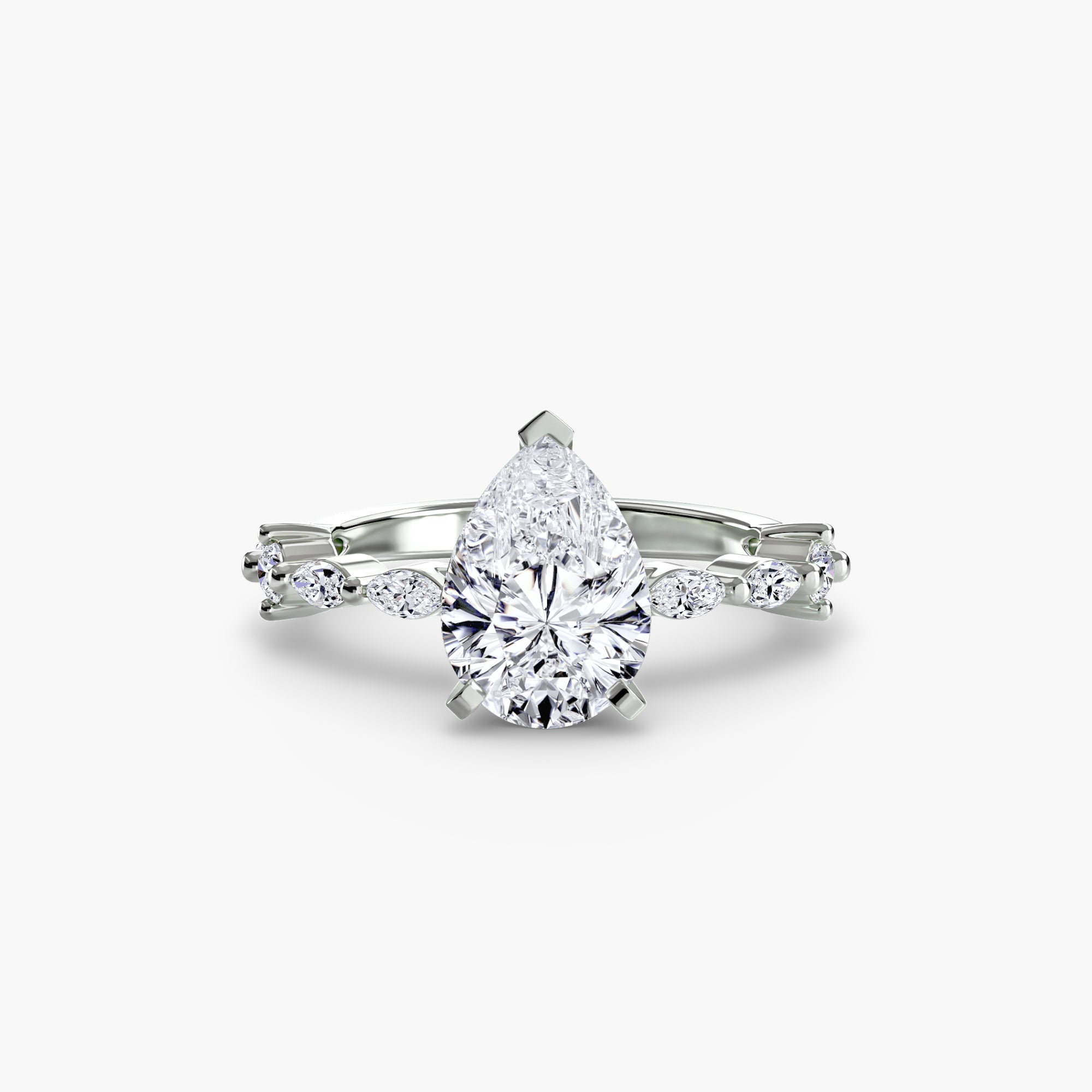 Anello solitario con pavé eternity — montatura, 2,5 mm