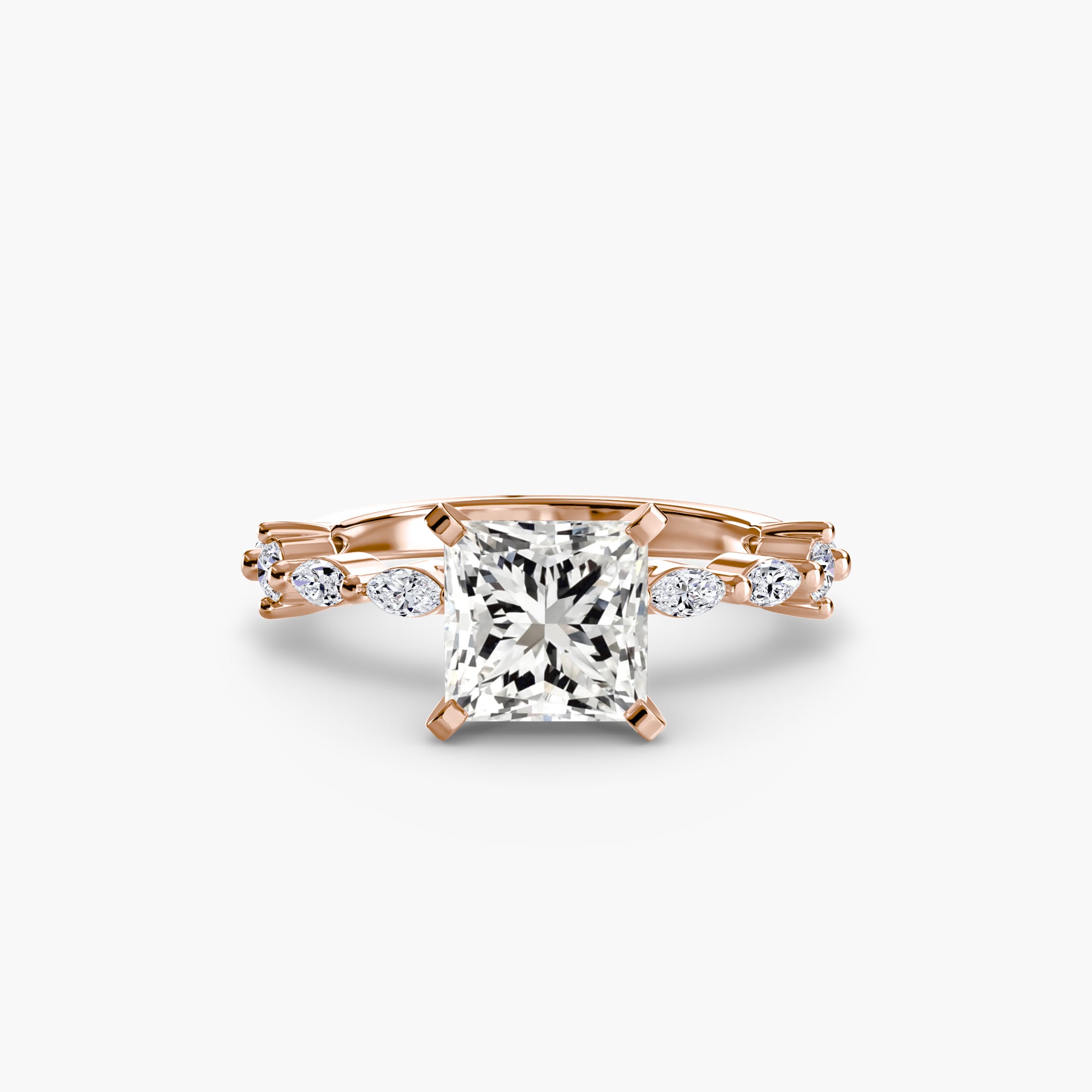 Anello solitario con pavé eternity — montatura, 2,5 mm