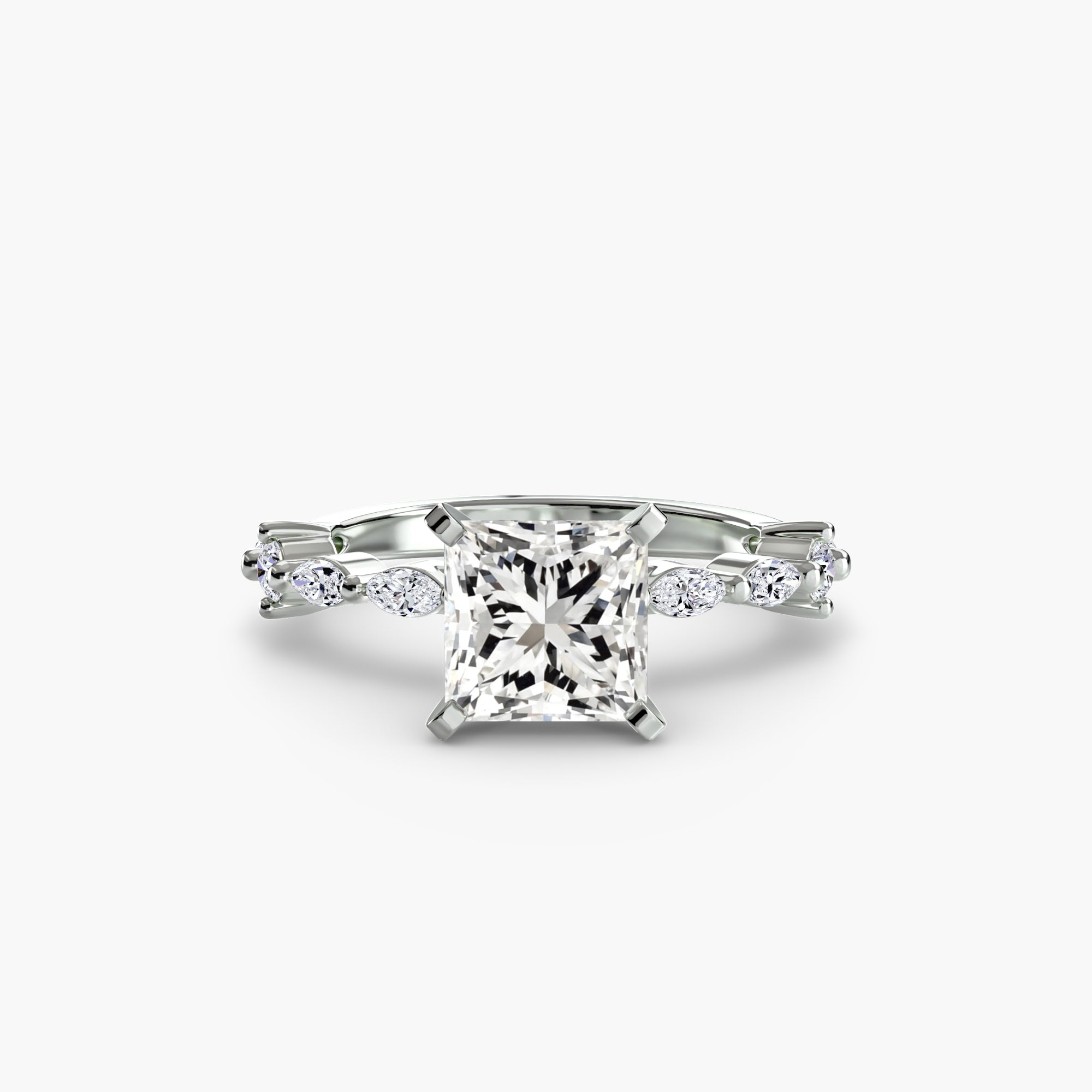 Anello solitario con pavé eternity — montatura, 2,5 mm