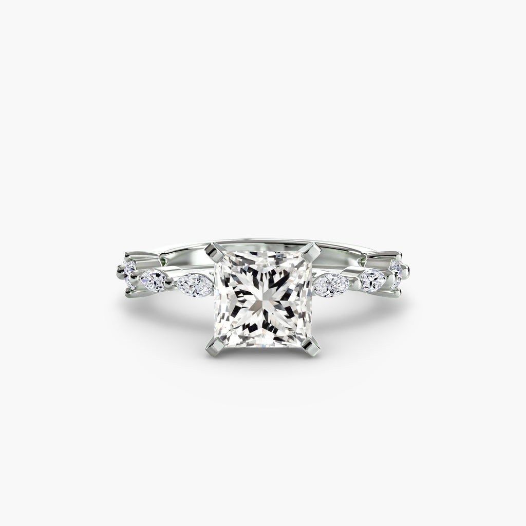 Anello solitario con pavé eternity — montatura, 2,5 mm