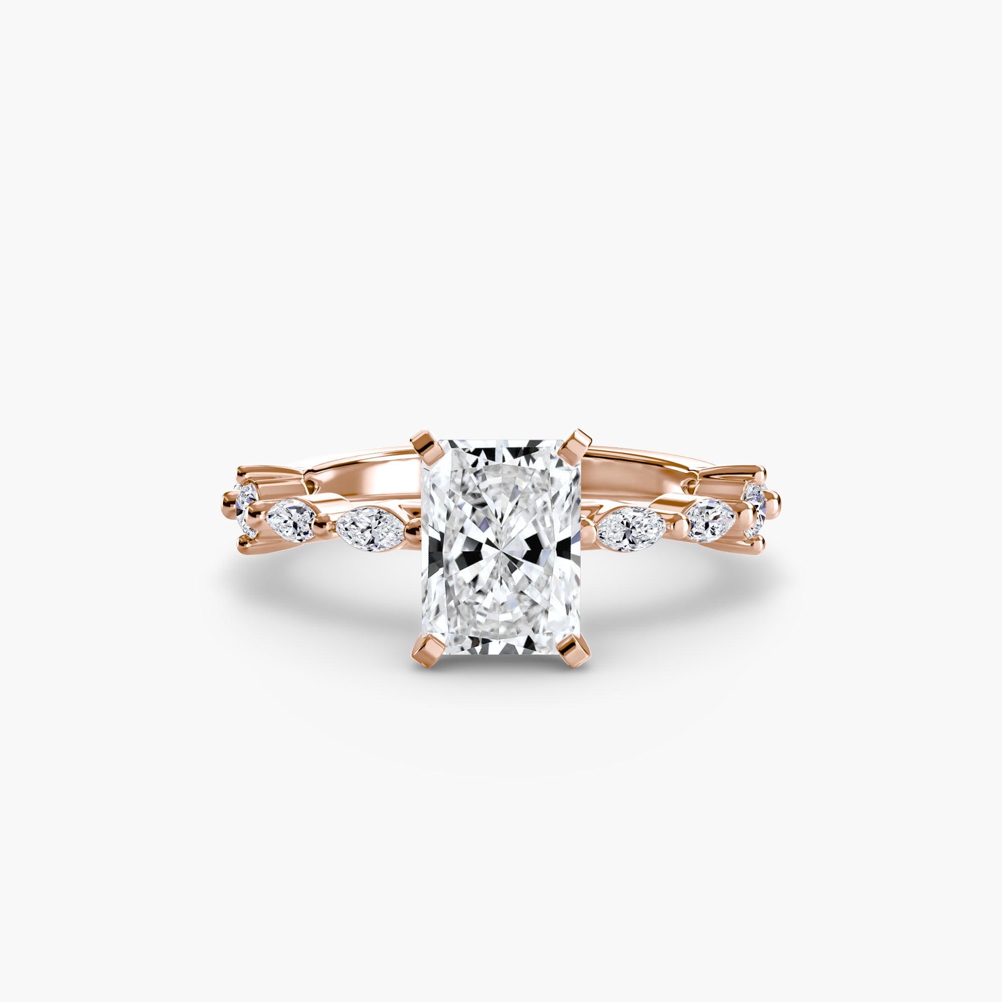Anello solitario con pavé eternity — montatura, 2,5 mm