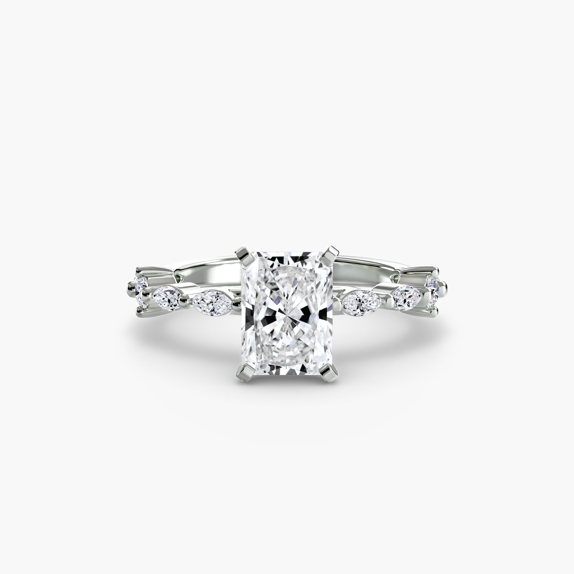 Anello solitario con pavé eternity — montatura, 2,5 mm