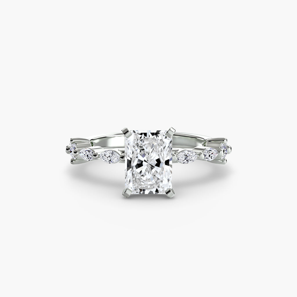 Anello solitario con pavé eternity — montatura, 2,5 mm