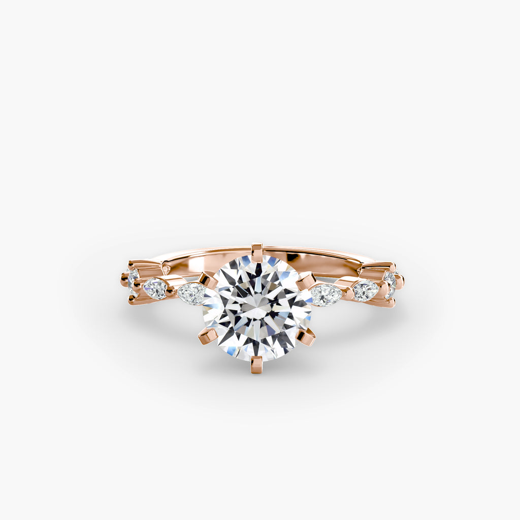 Anello solitario con pavé eternity — montatura, 2,5 mm