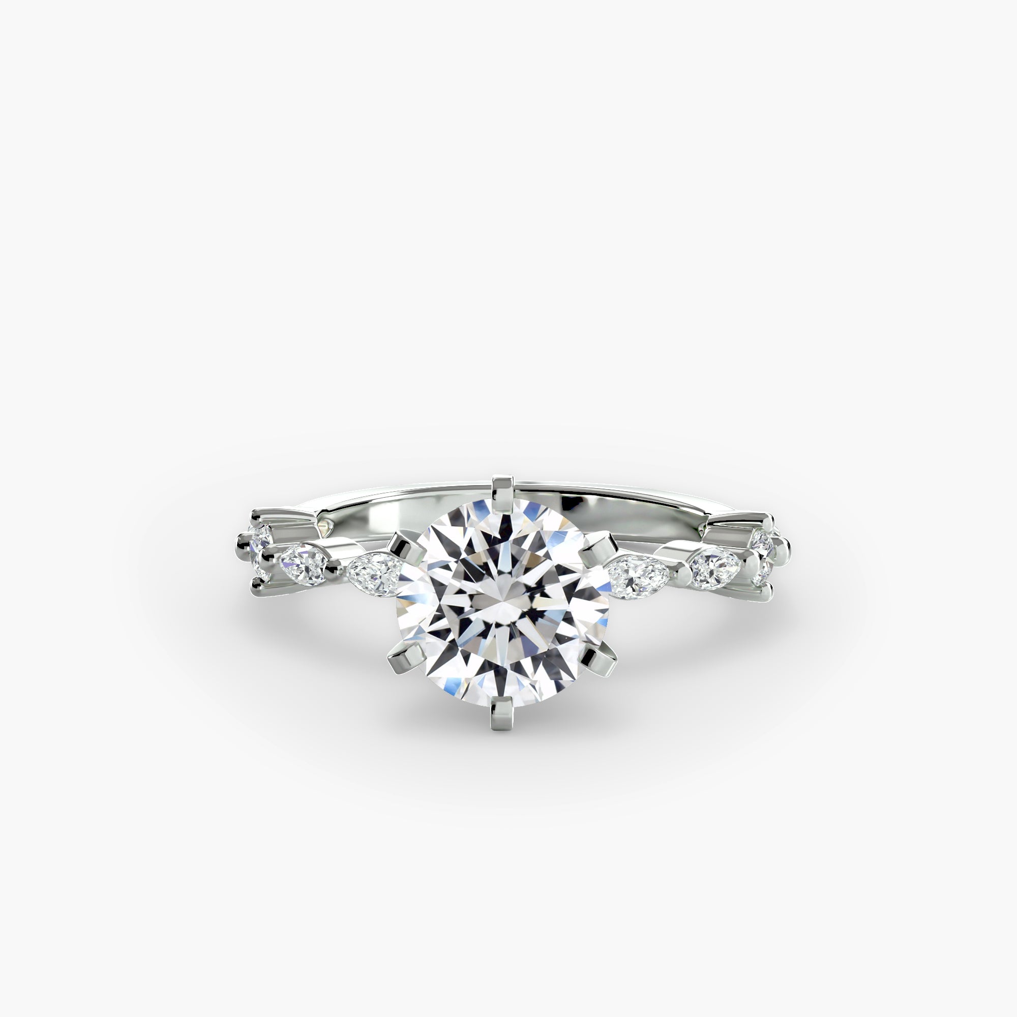 Anello solitario con pavé eternity — montatura, 2,5 mm