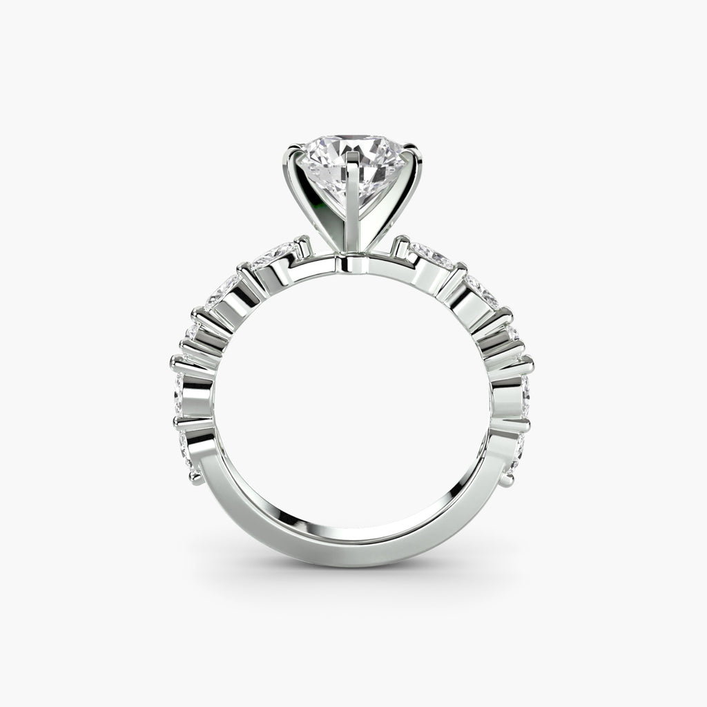 Anello solitario con pavé eternity — montatura, 2,5 mm