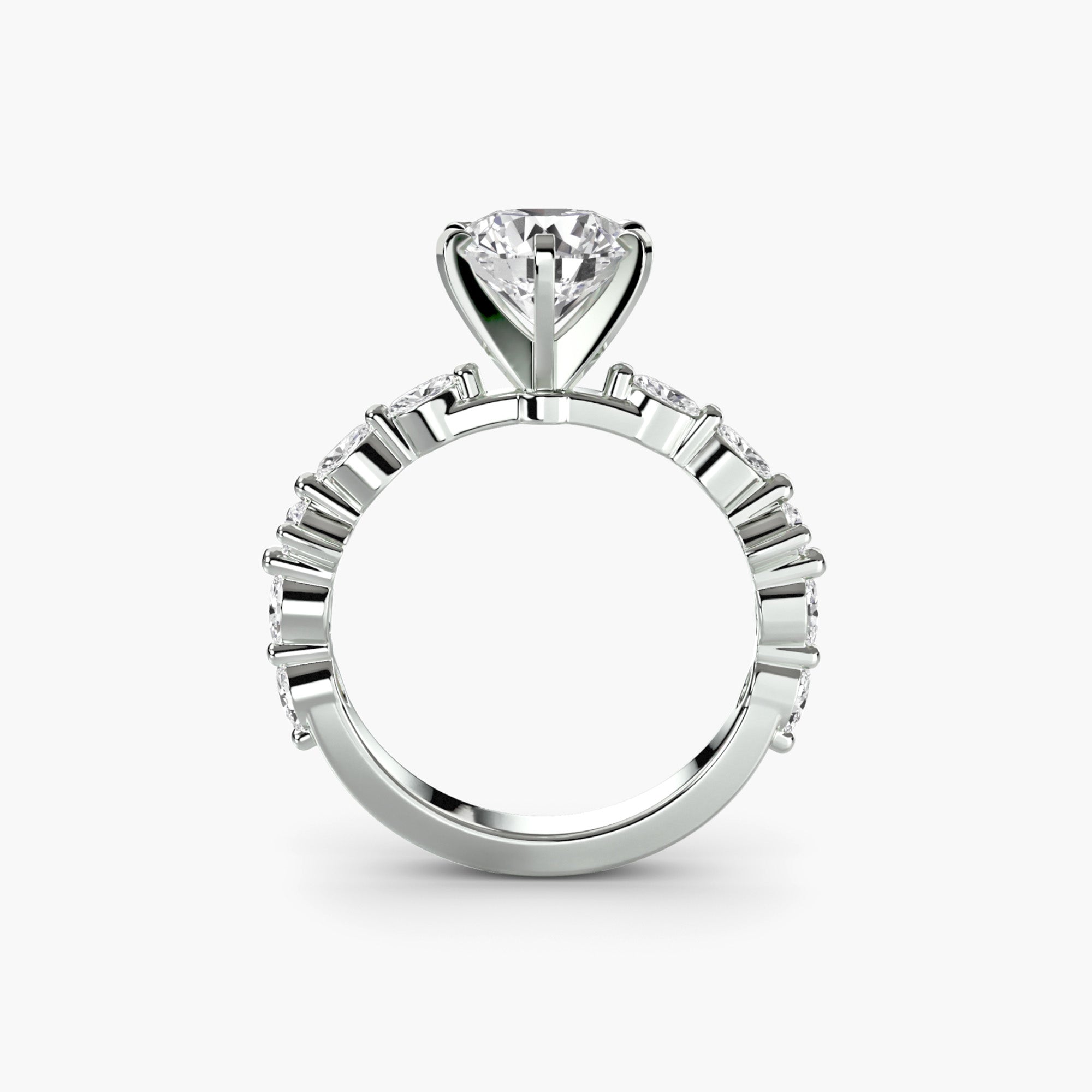Anello solitario con pavé eternity — montatura, 2,5 mm