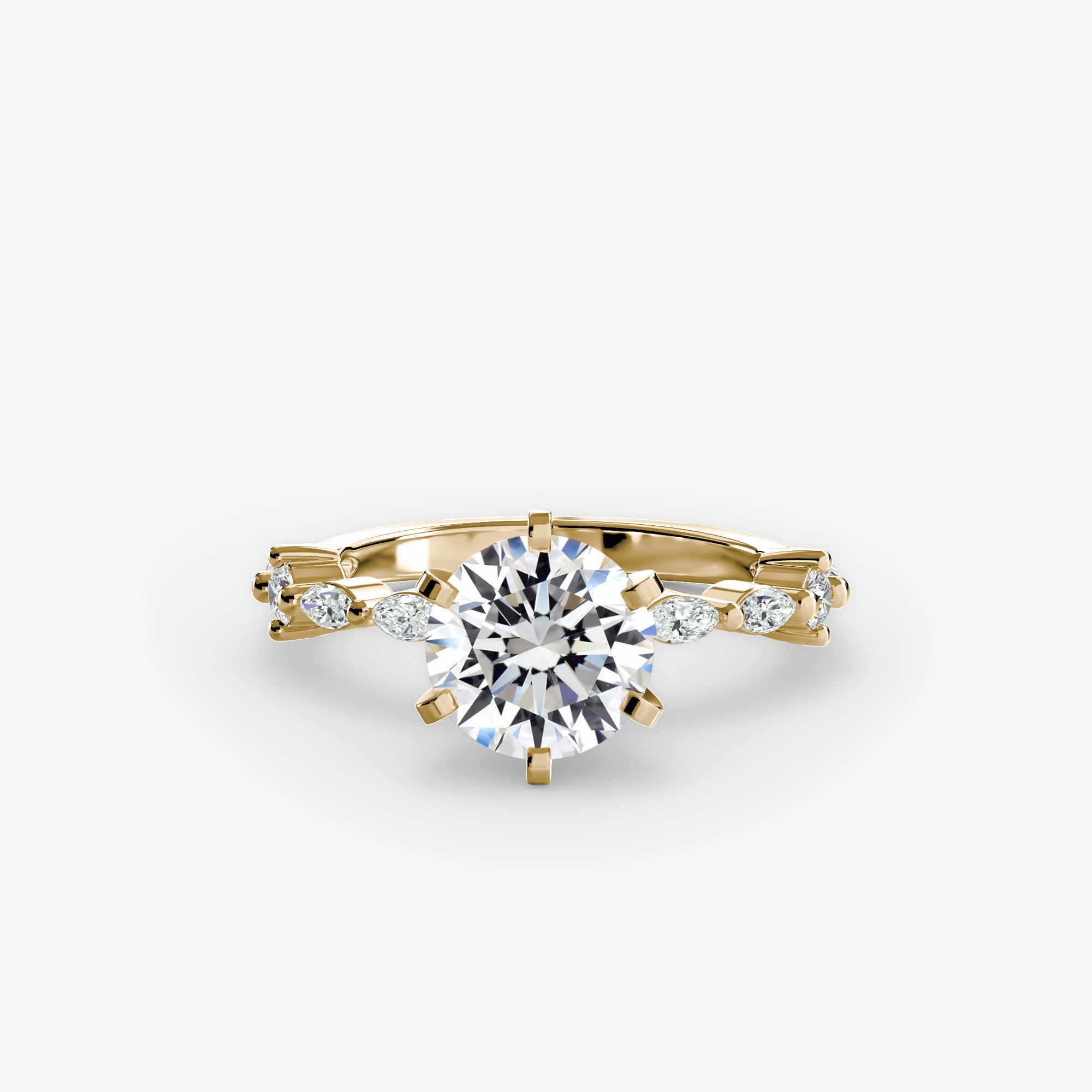 Anello solitario con pavé eternity — montatura, 2,5 mm
