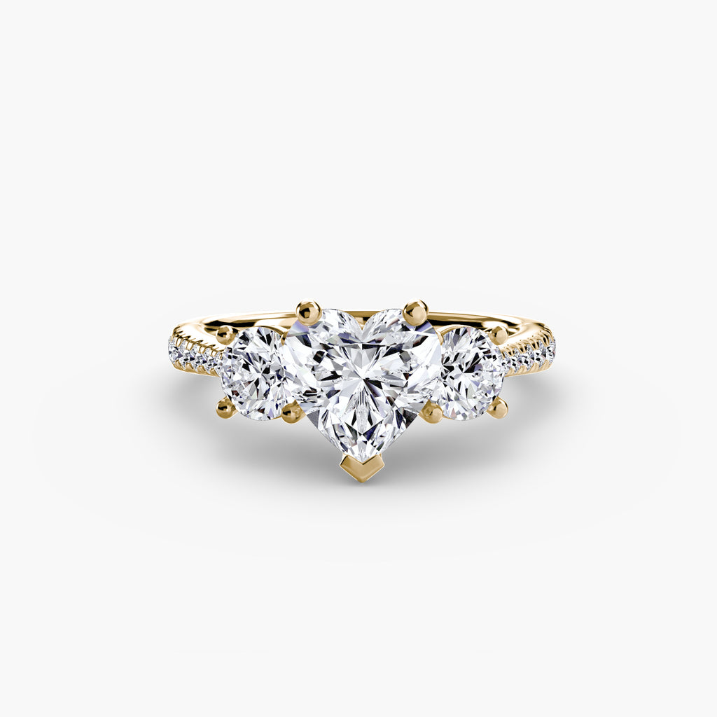 Anello trilogy con pavé sul gambo — montatura, 2,3 mm