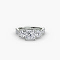 Anello trilogy con pavé sul gambo — montatura, 2,3 mm