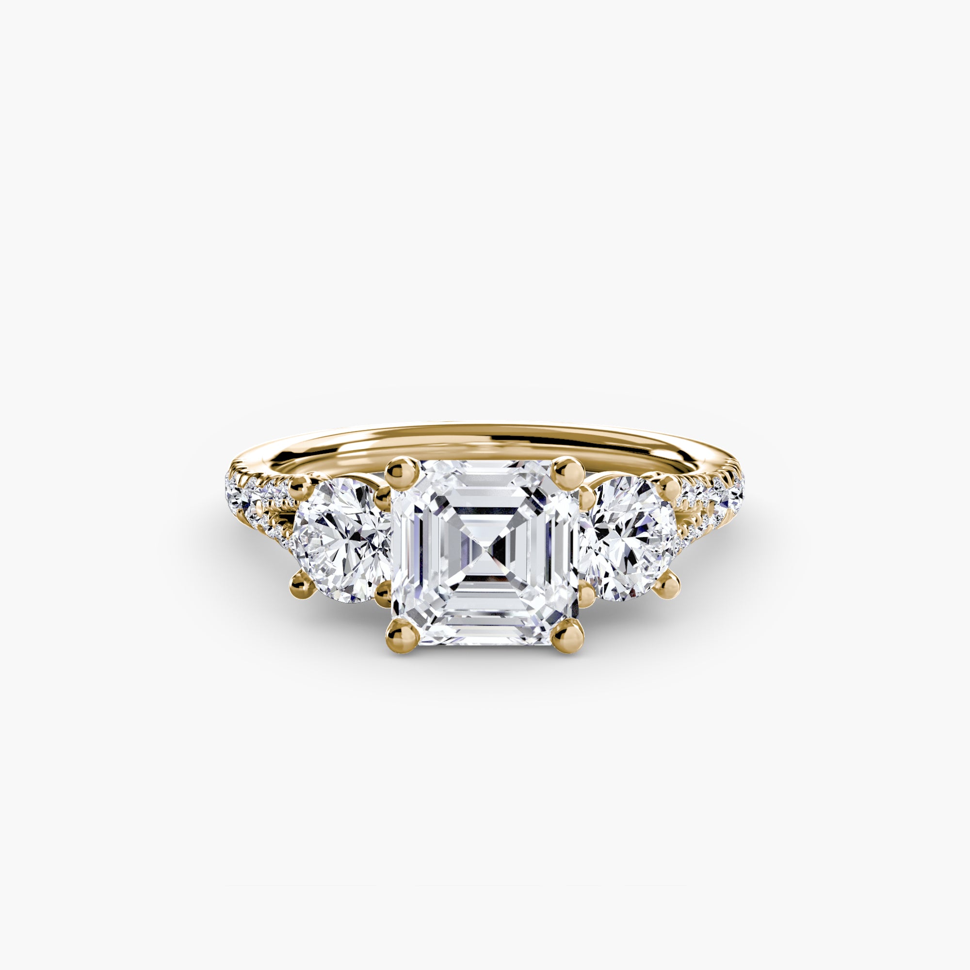 Anello trilogy con pavé — montatura, gambo 2,3 mm