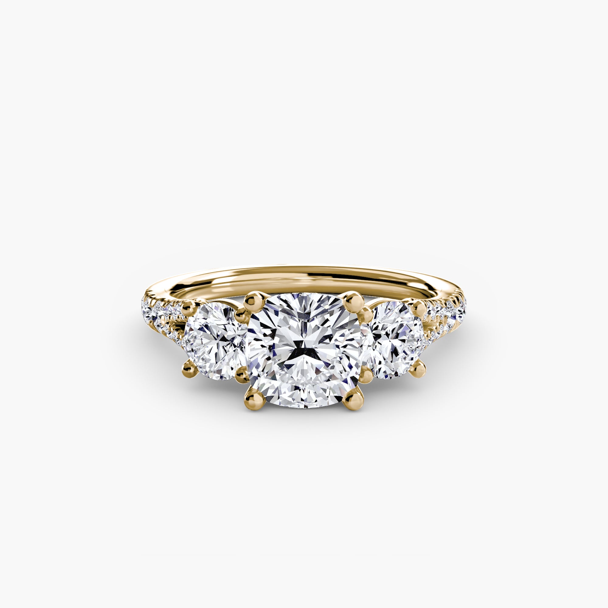 Anello trilogy con pavé — montatura, gambo 2,3 mm