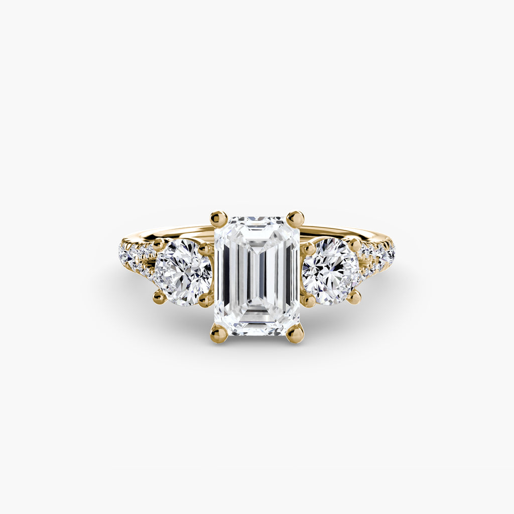 Anello trilogy con pavé — montatura, gambo 2,3 mm