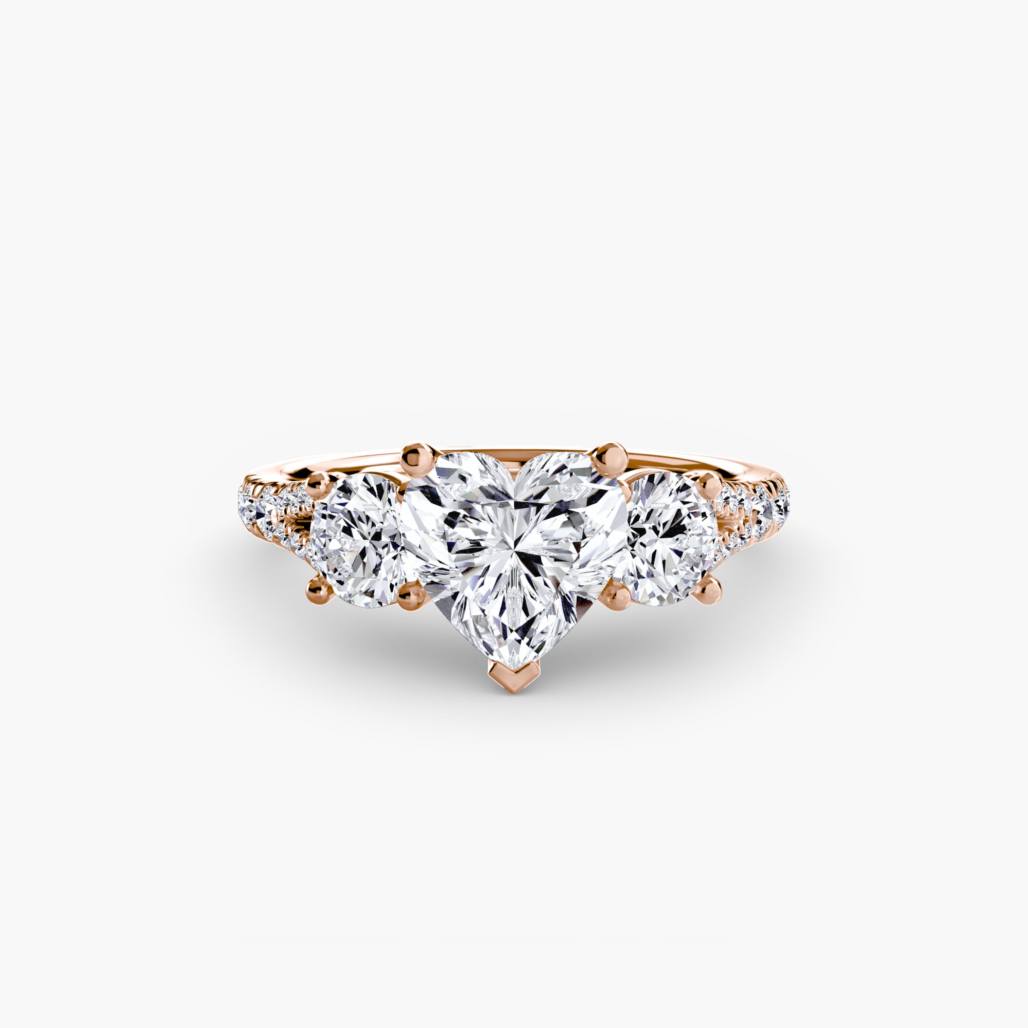 Anello trilogy con pavé — montatura, gambo 2,3 mm