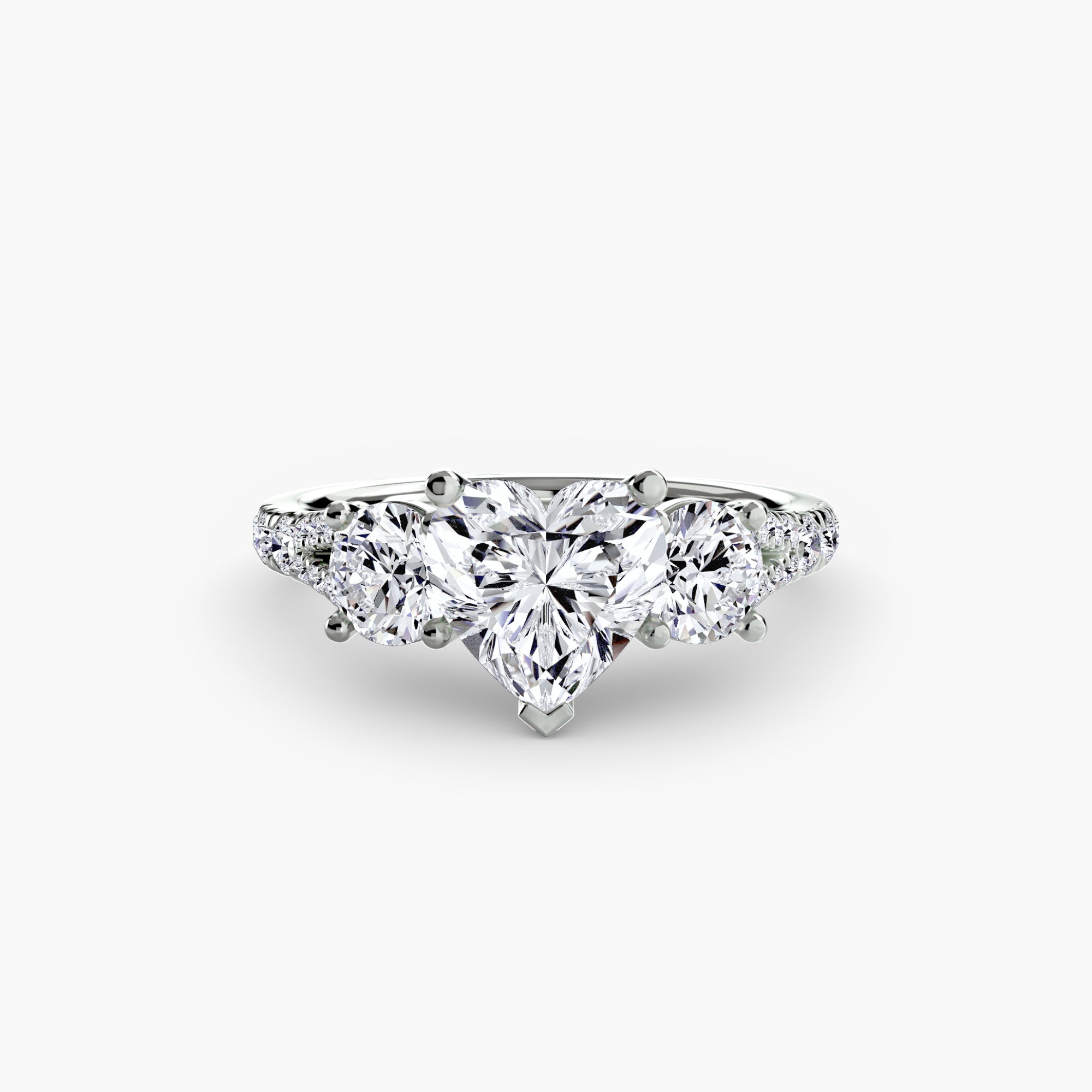 Anello trilogy con pavé — montatura, gambo 2,3 mm