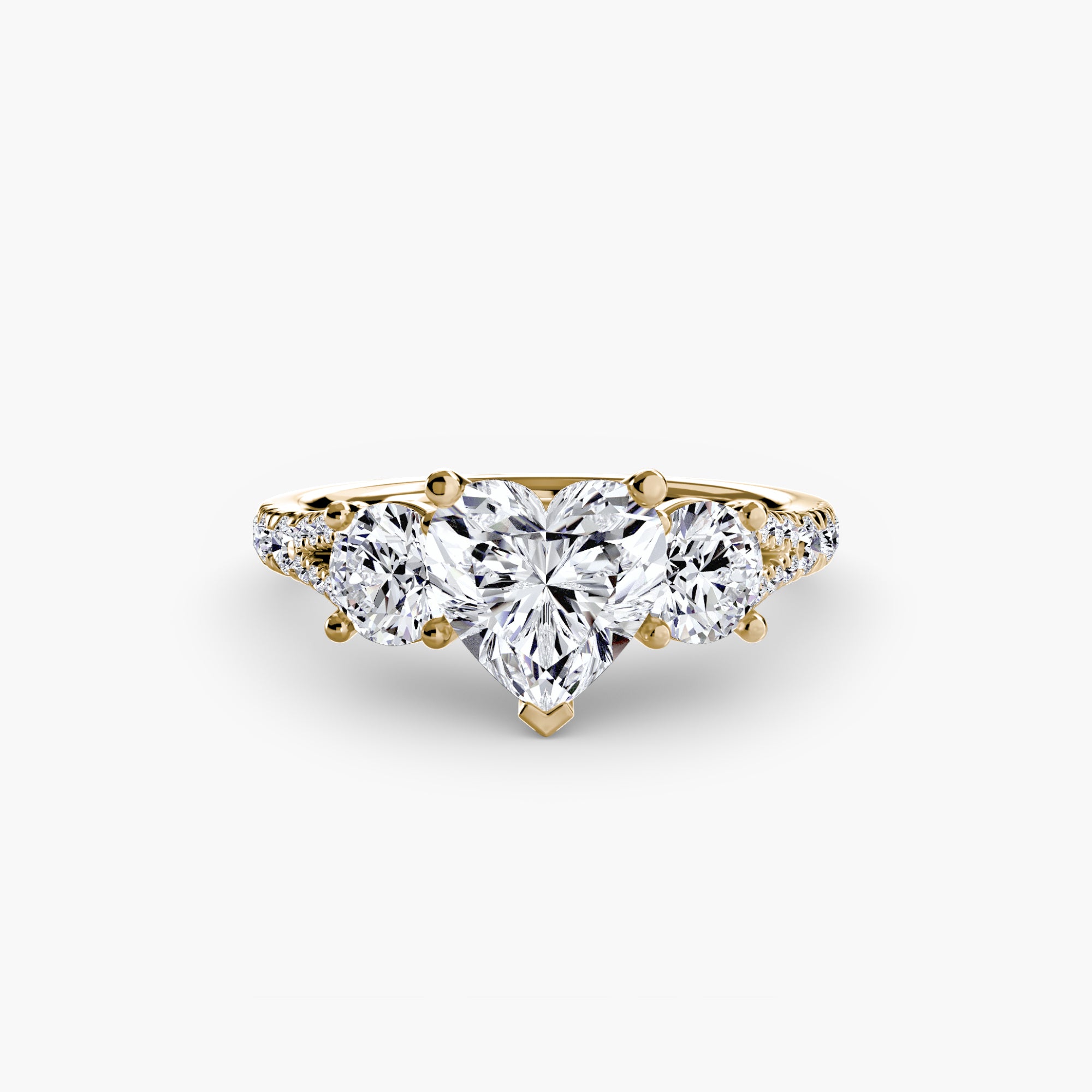 Anello trilogy con pavé — montatura, gambo 2,3 mm