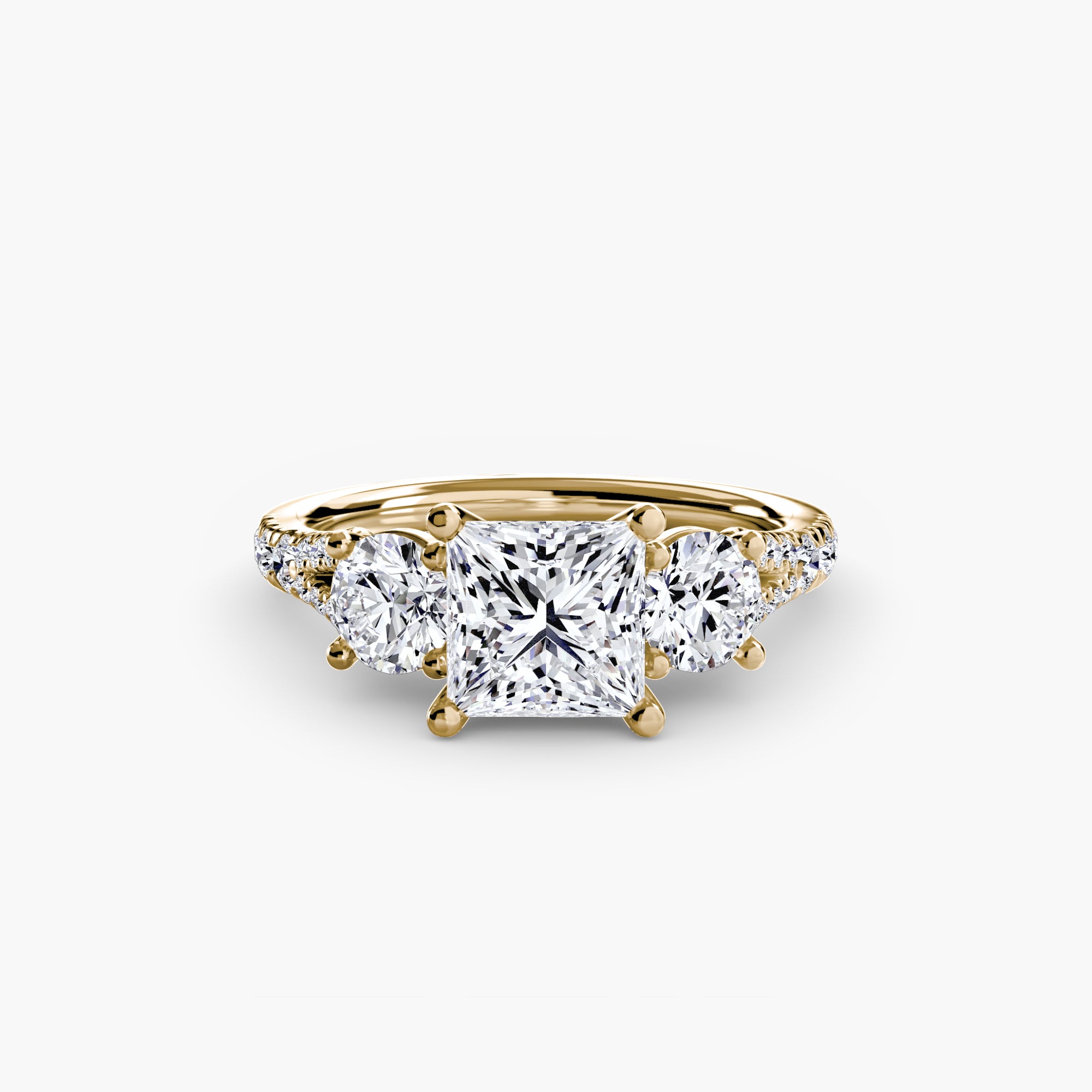 Anello trilogy con pavé — montatura, gambo 2,3 mm