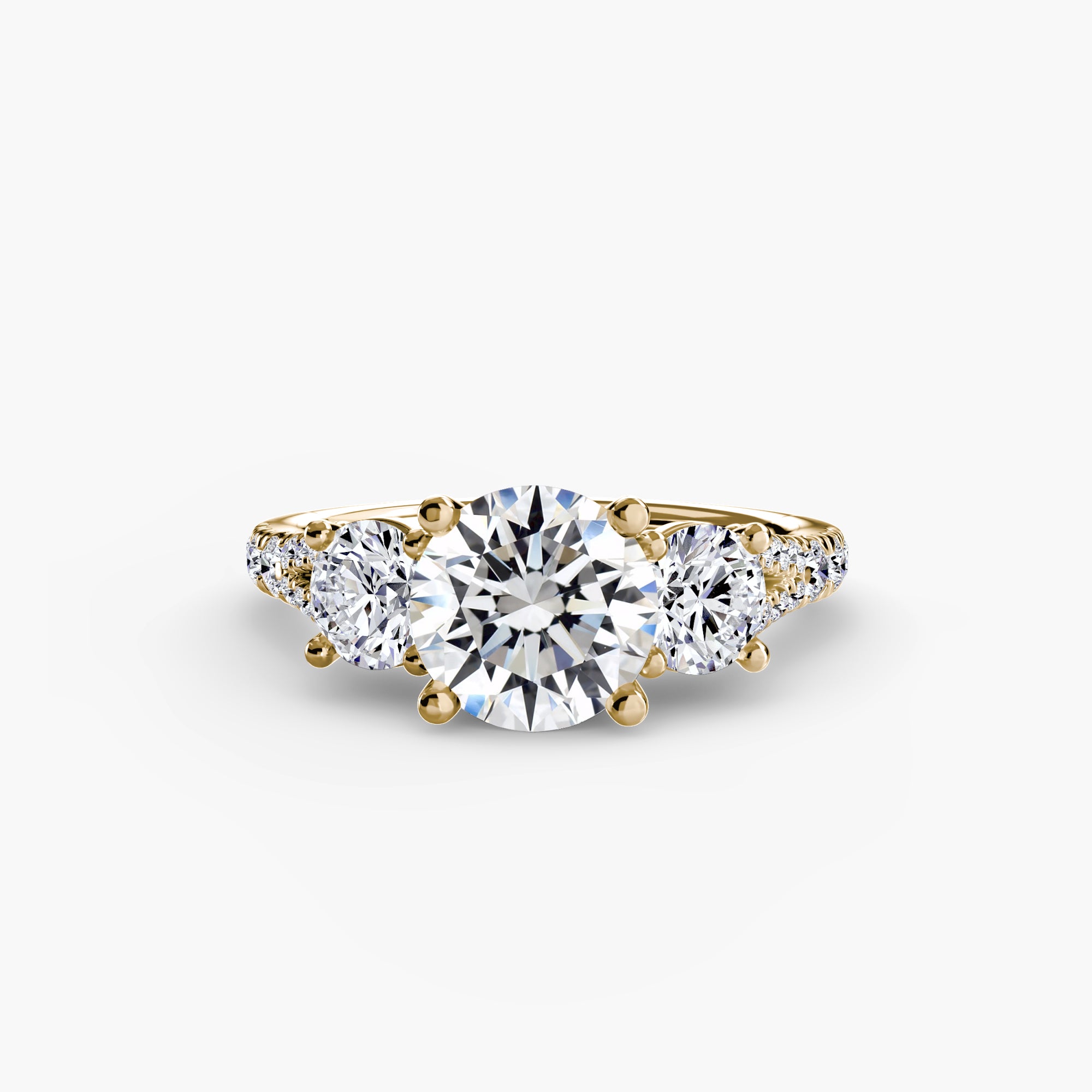 Anello trilogy con pavé — montatura, gambo 2,3 mm