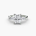 Anello trilogy con baguette laterali — montatura, 2,6 mm