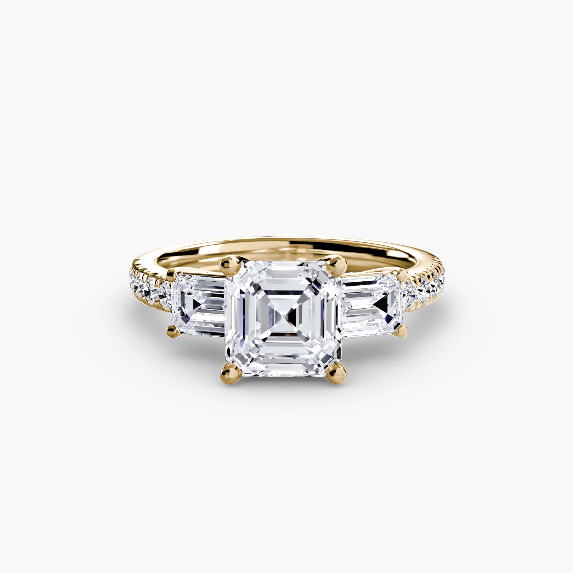 Anello trilogy con pavé — montatura, gambo 2,5 mm