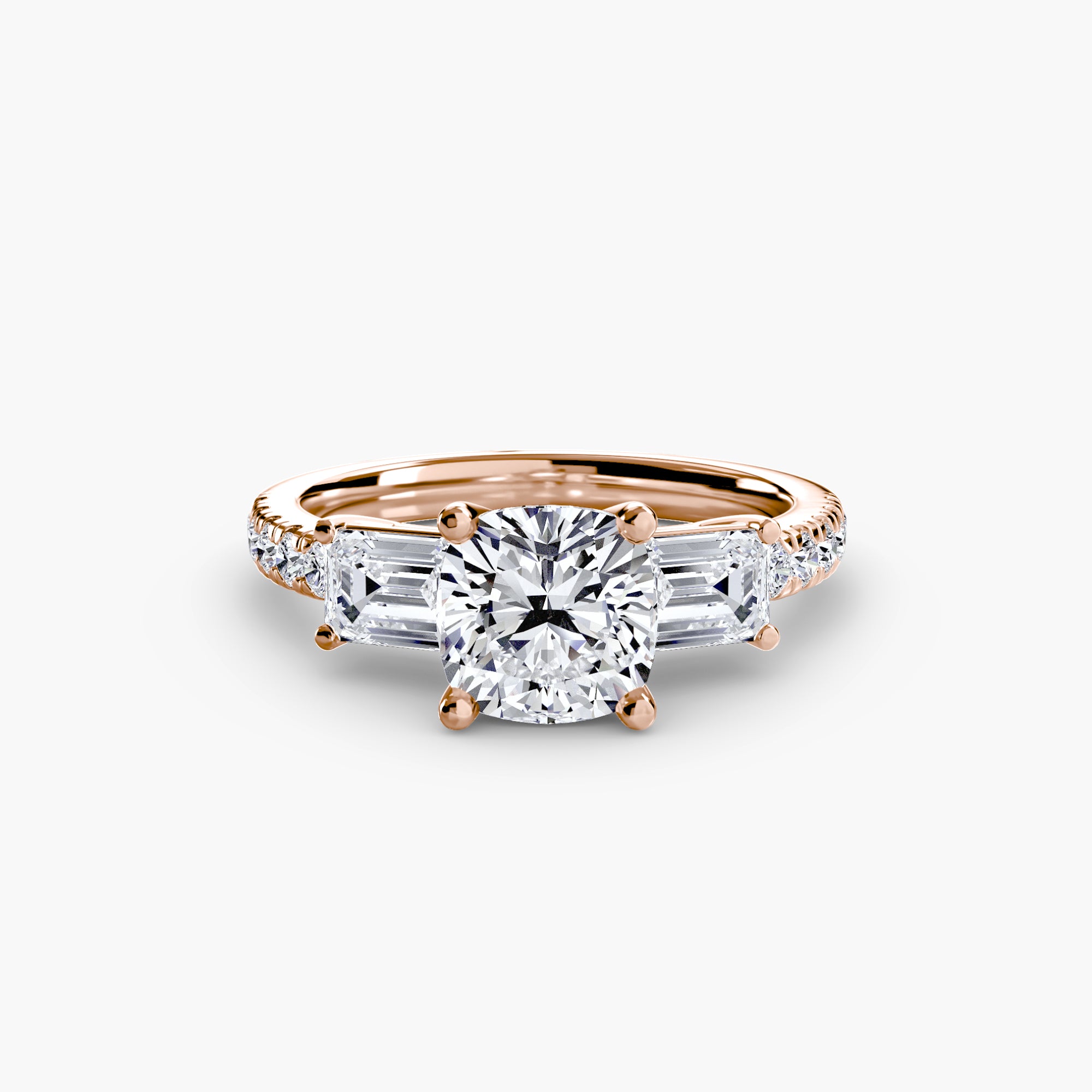 Anello trilogy con pavé — montatura, gambo 2,5 mm
