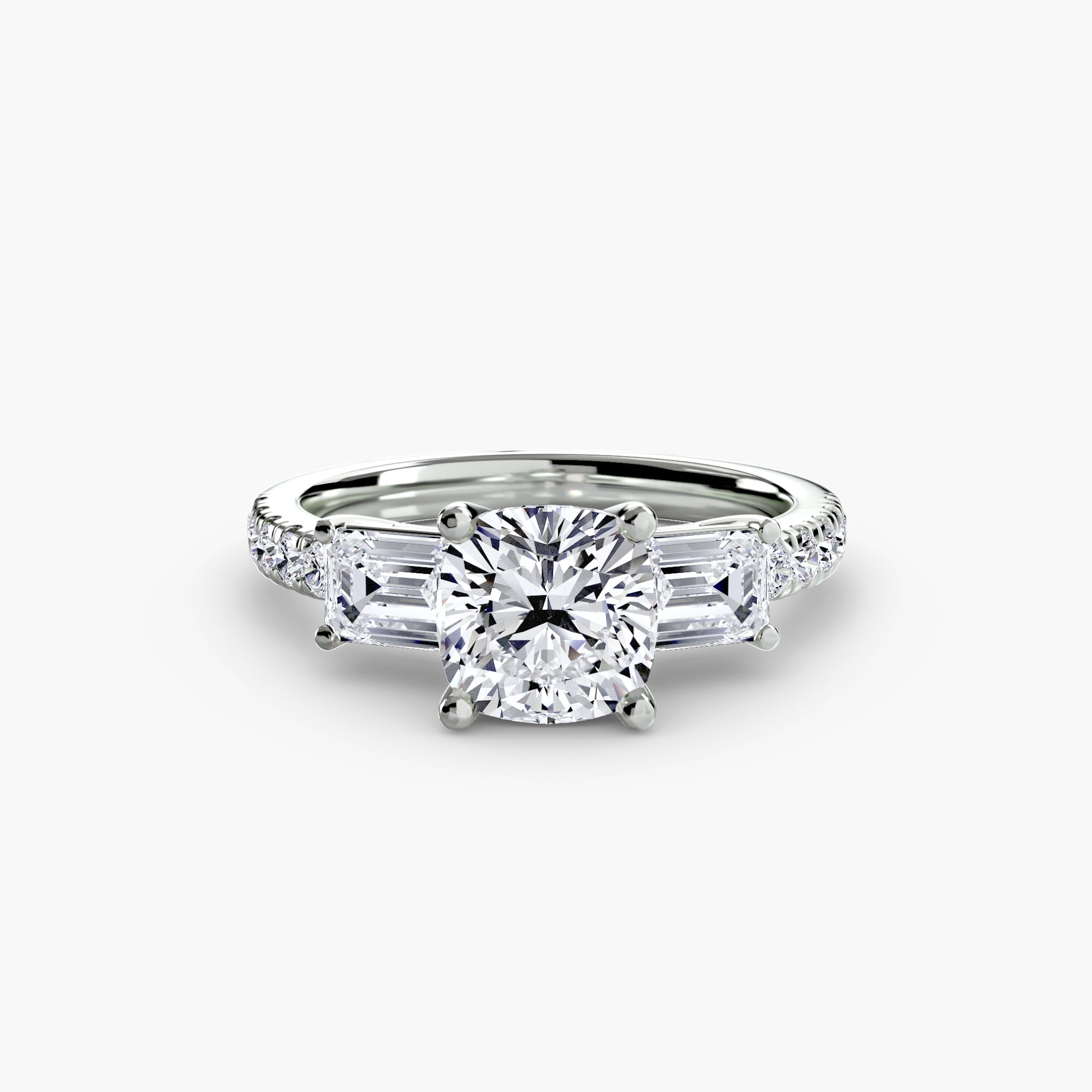 Anello trilogy con pavé — montatura, gambo 2,5 mm