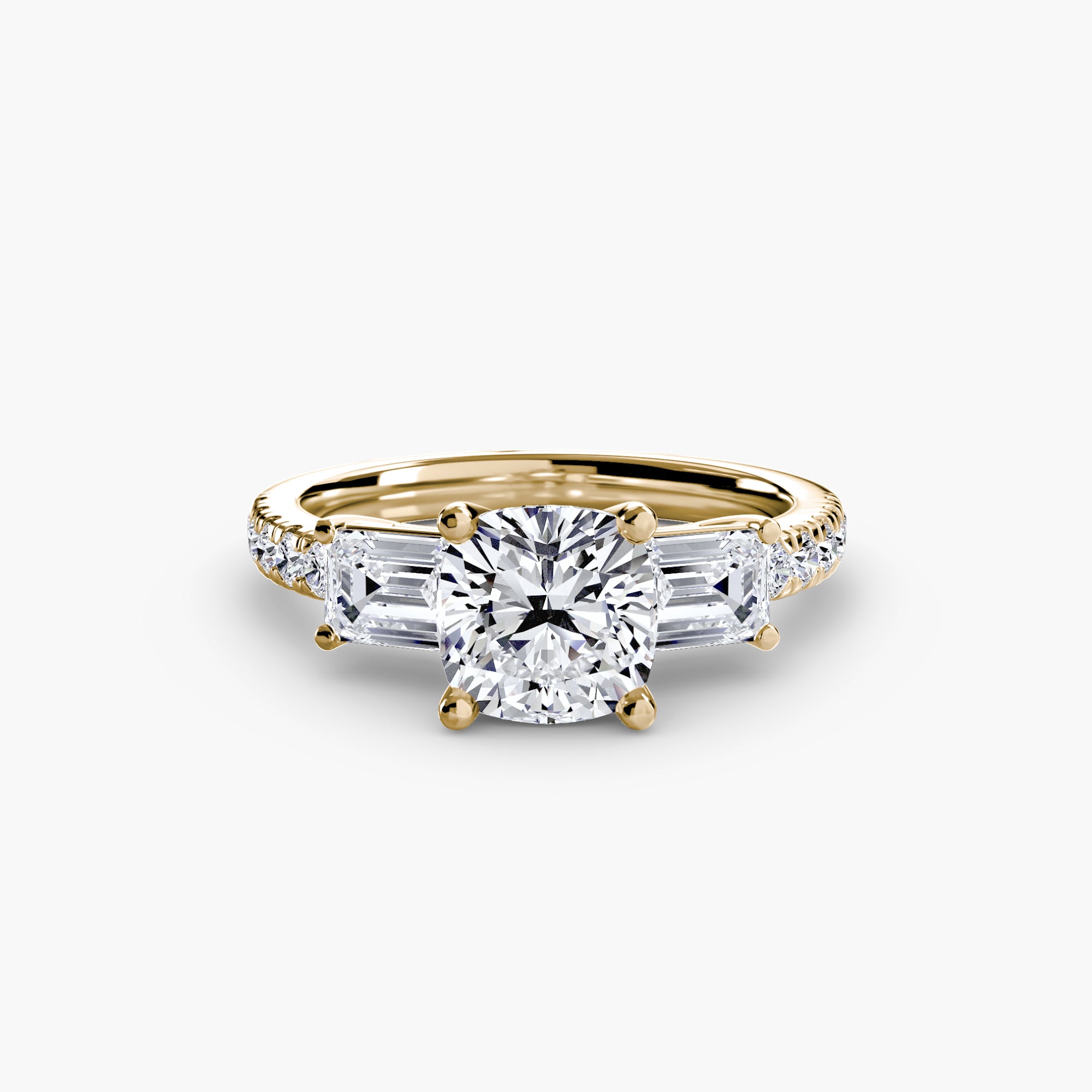 Anello trilogy con pavé — montatura, gambo 2,5 mm