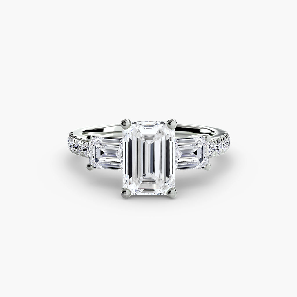 Anello trilogy con pavé — montatura, gambo 2,5 mm