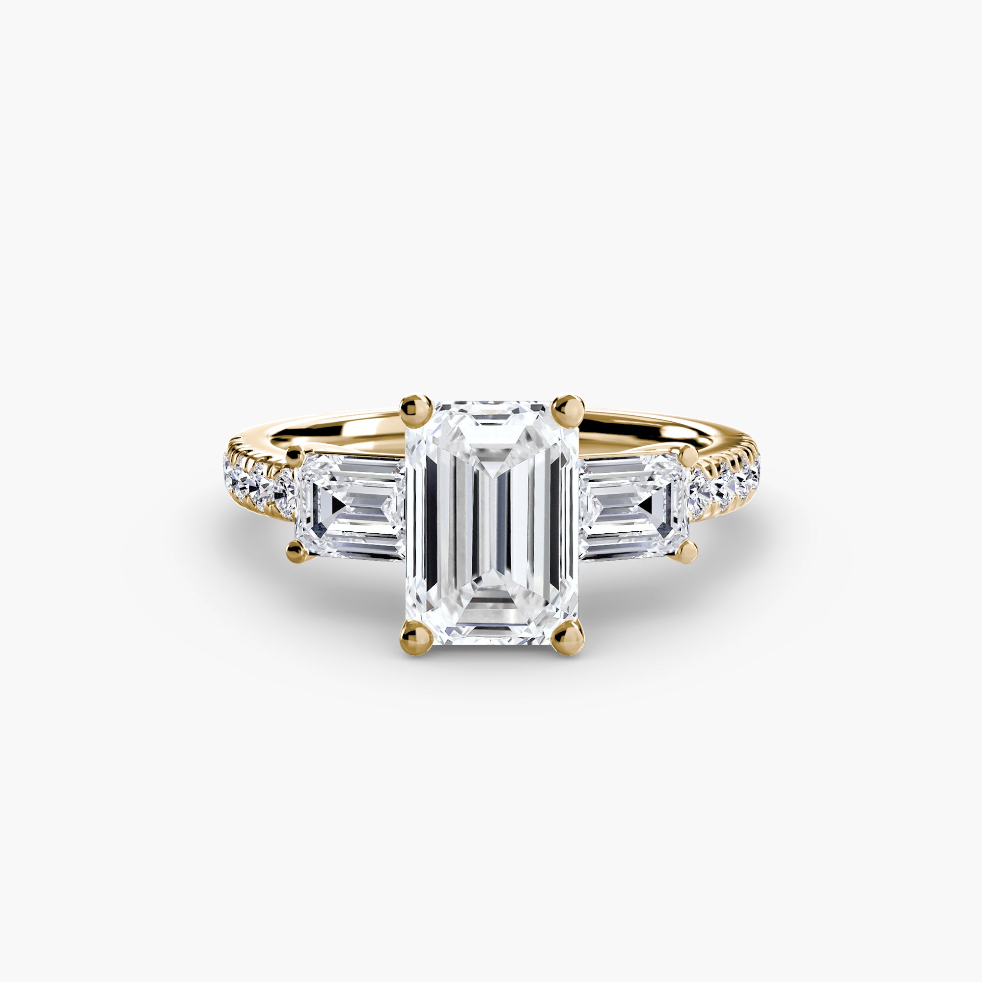 Anello trilogy con pavé — montatura, gambo 2,5 mm