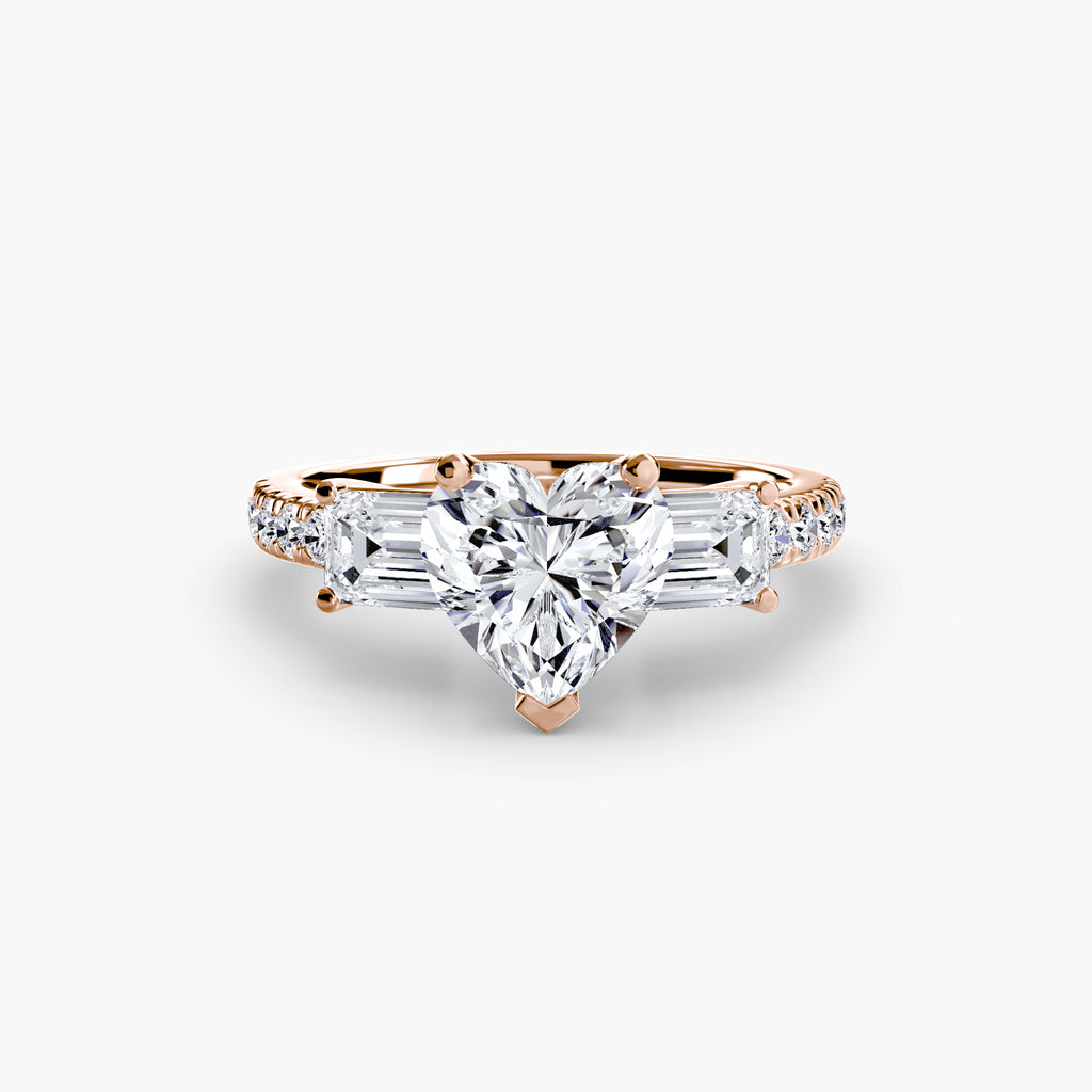 Anello trilogy con pavé — montatura, gambo 2,5 mm