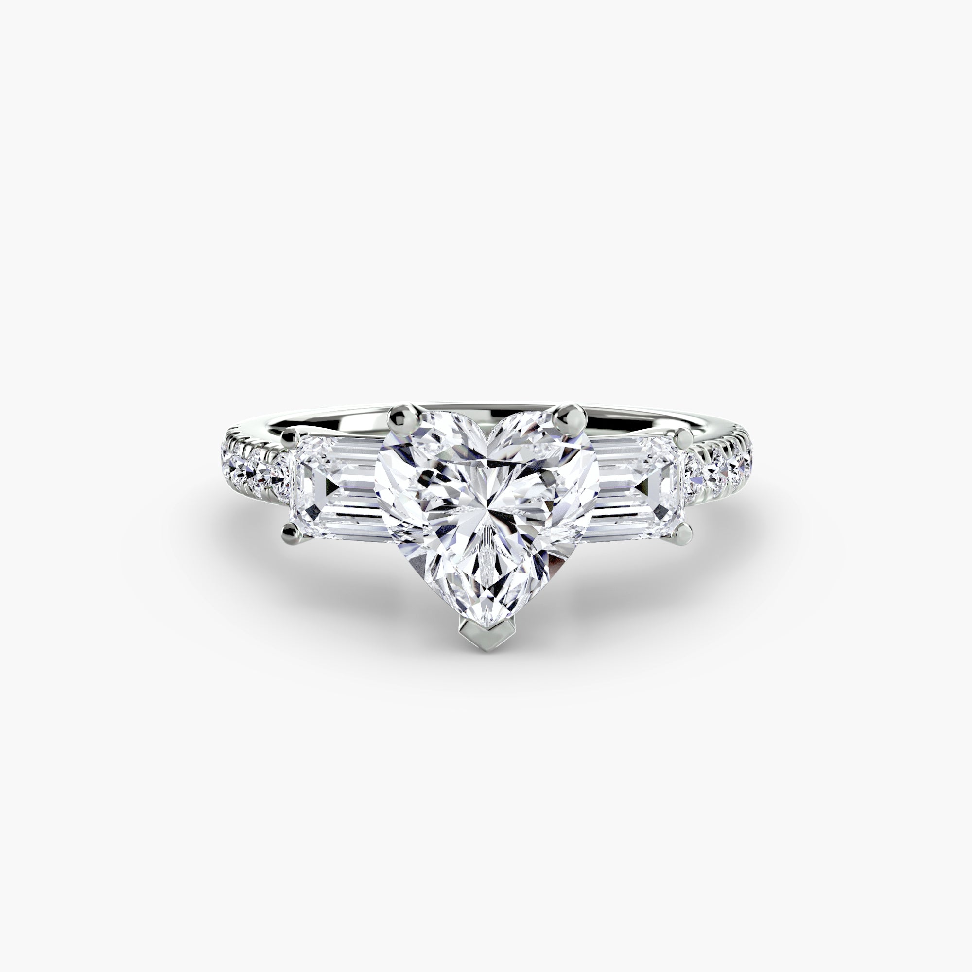 Anello trilogy con pavé — montatura, gambo 2,5 mm