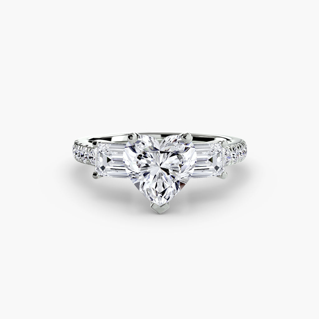 Anello trilogy con pavé — montatura, gambo 2,5 mm