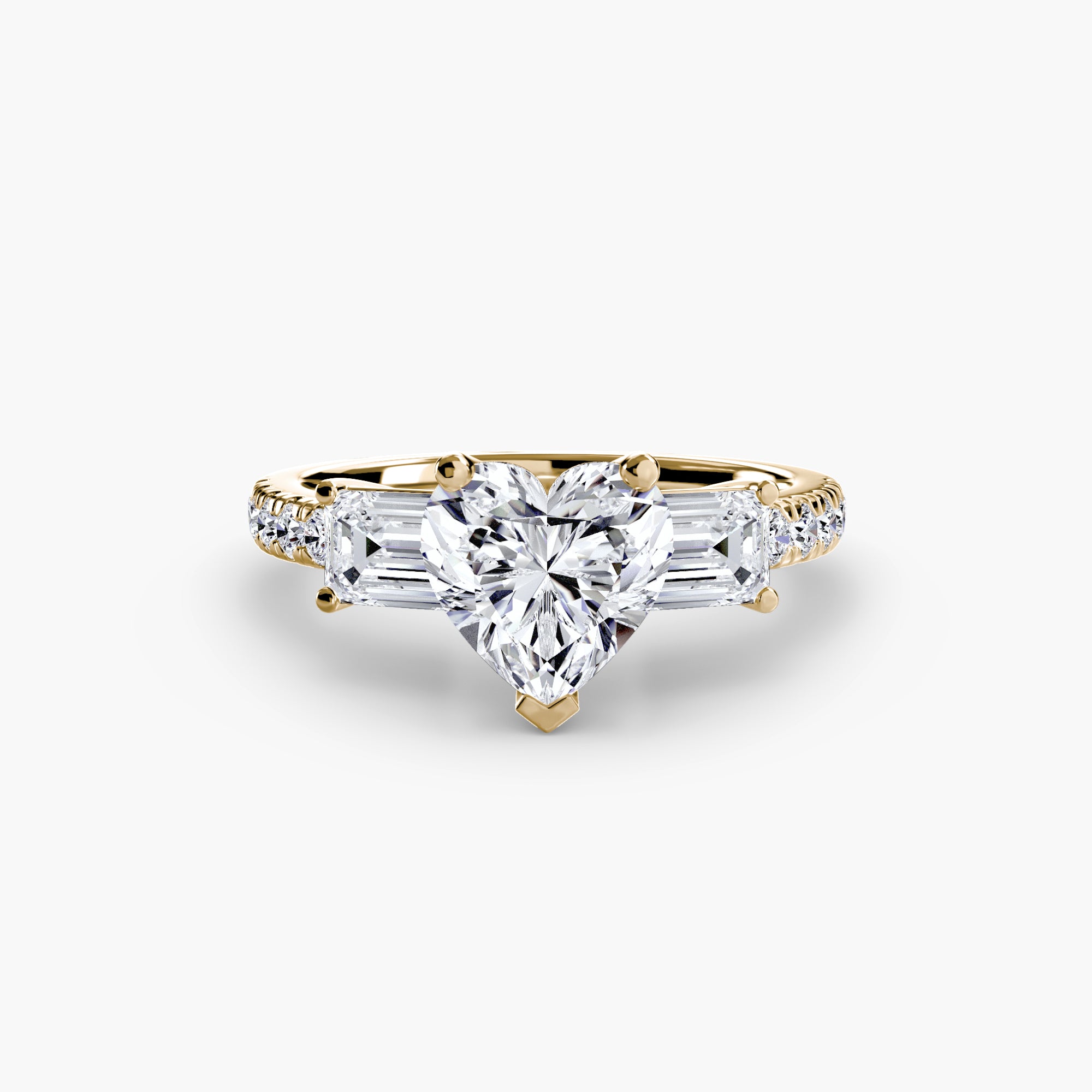 Anello trilogy con pavé — montatura, gambo 2,5 mm