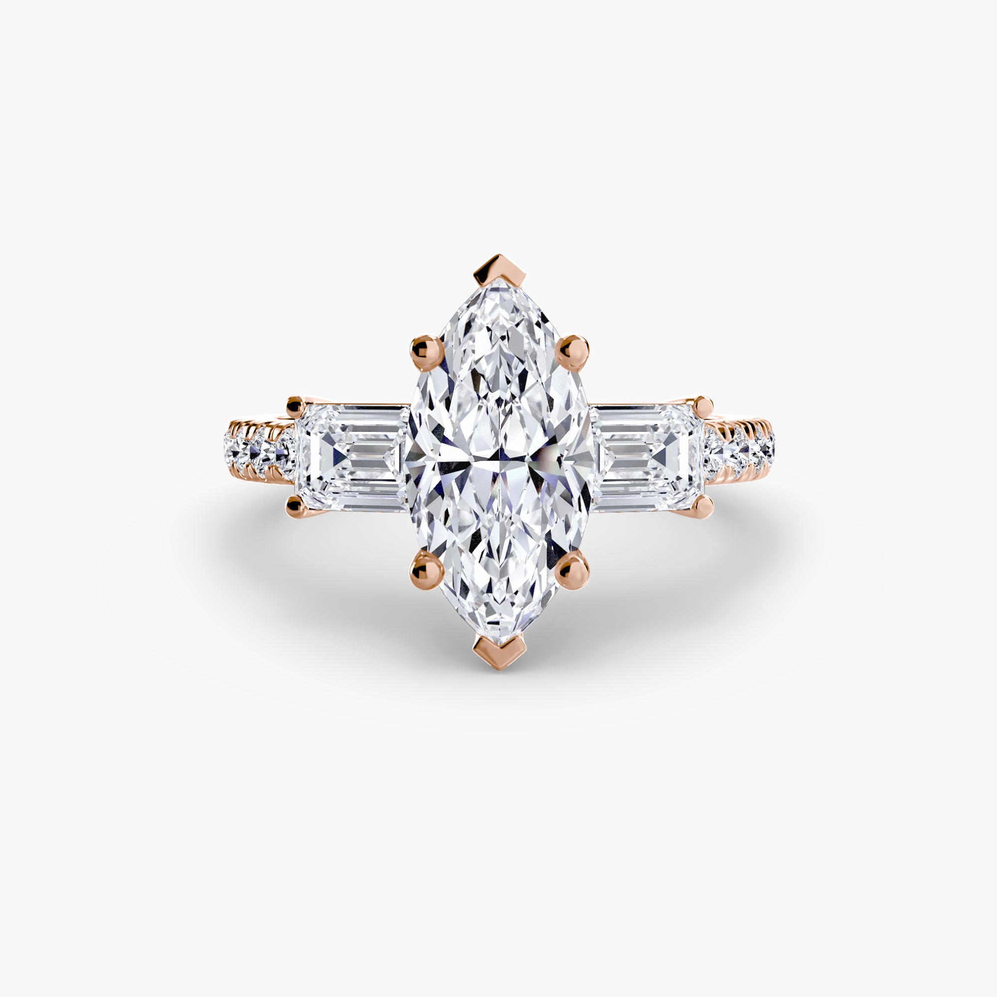 Anello trilogy con pavé — montatura, gambo 2,5 mm