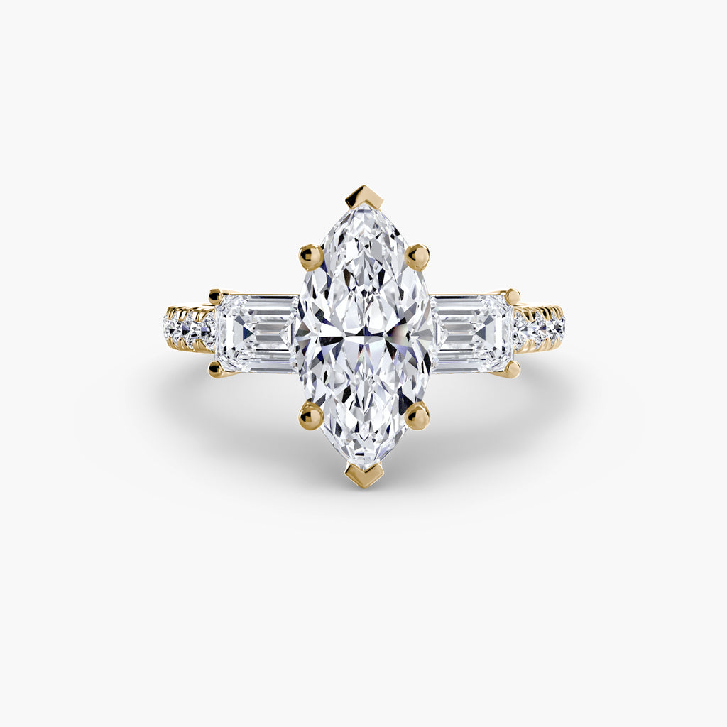 Anello trilogy con pavé — montatura, gambo 2,5 mm